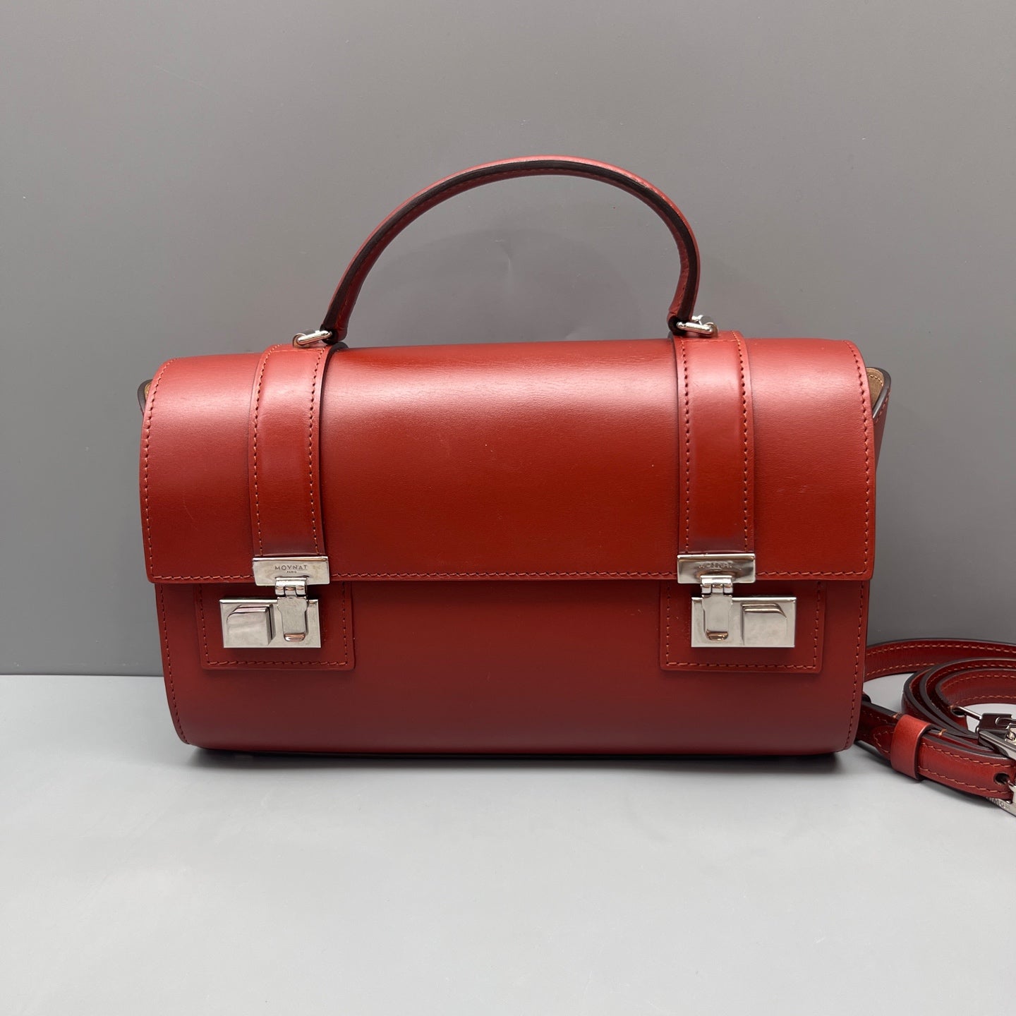 Moynat - Cabotin Doctor Bag - Smooth calfskin leather - Burgundy - (small)
