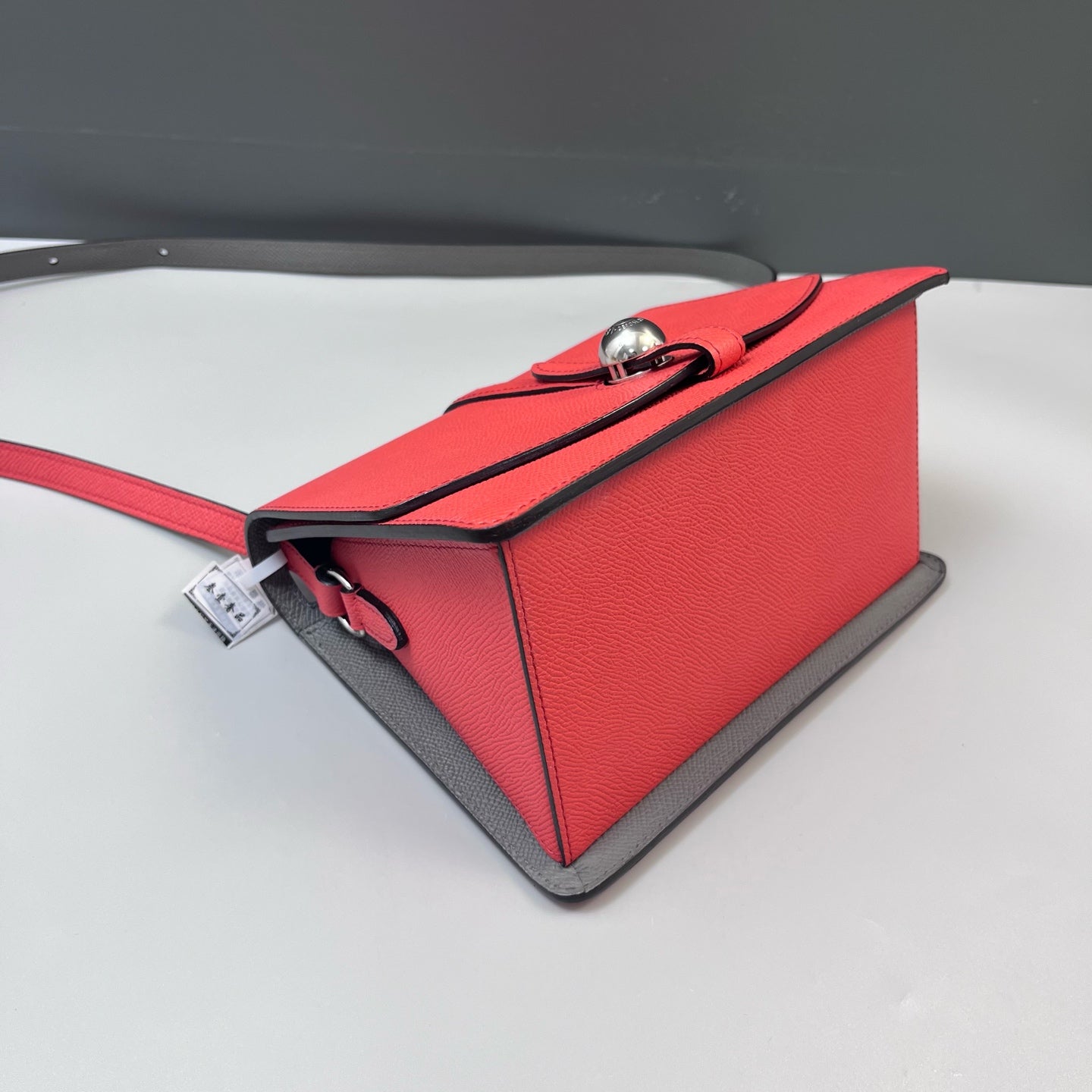 Moynat - Madeleine - Grained leather - Coral Red with Grey Accents - (small)