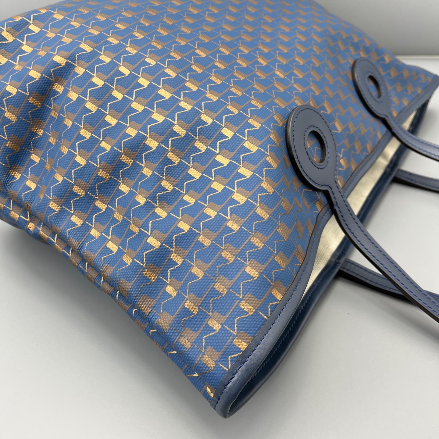 Moynat - Moynat M Monogram Tote - Coated canvas with leather trim - Blue - (Large)