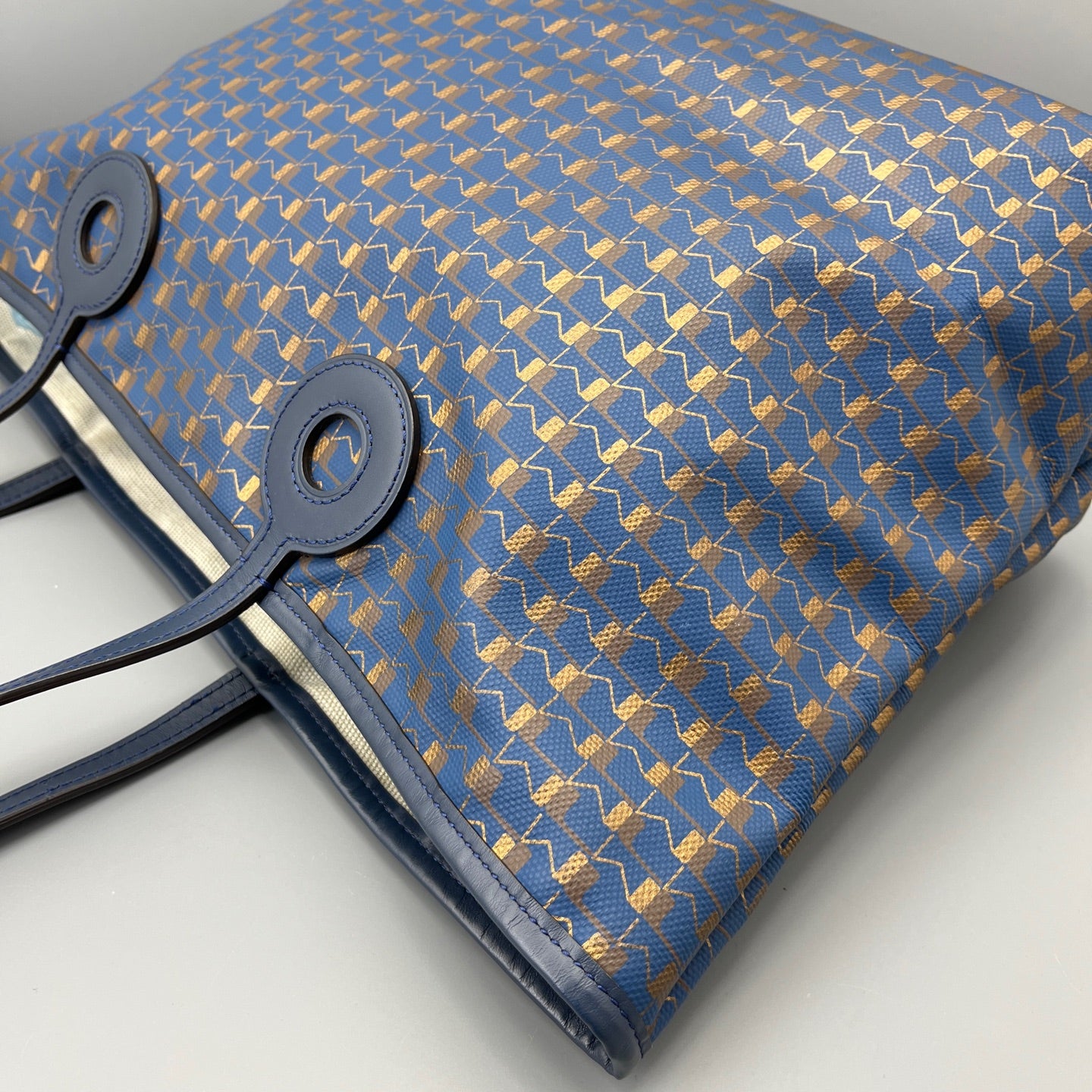 Moynat - Moynat M Monogram Tote - Coated canvas with leather trim - Blue - (Large)