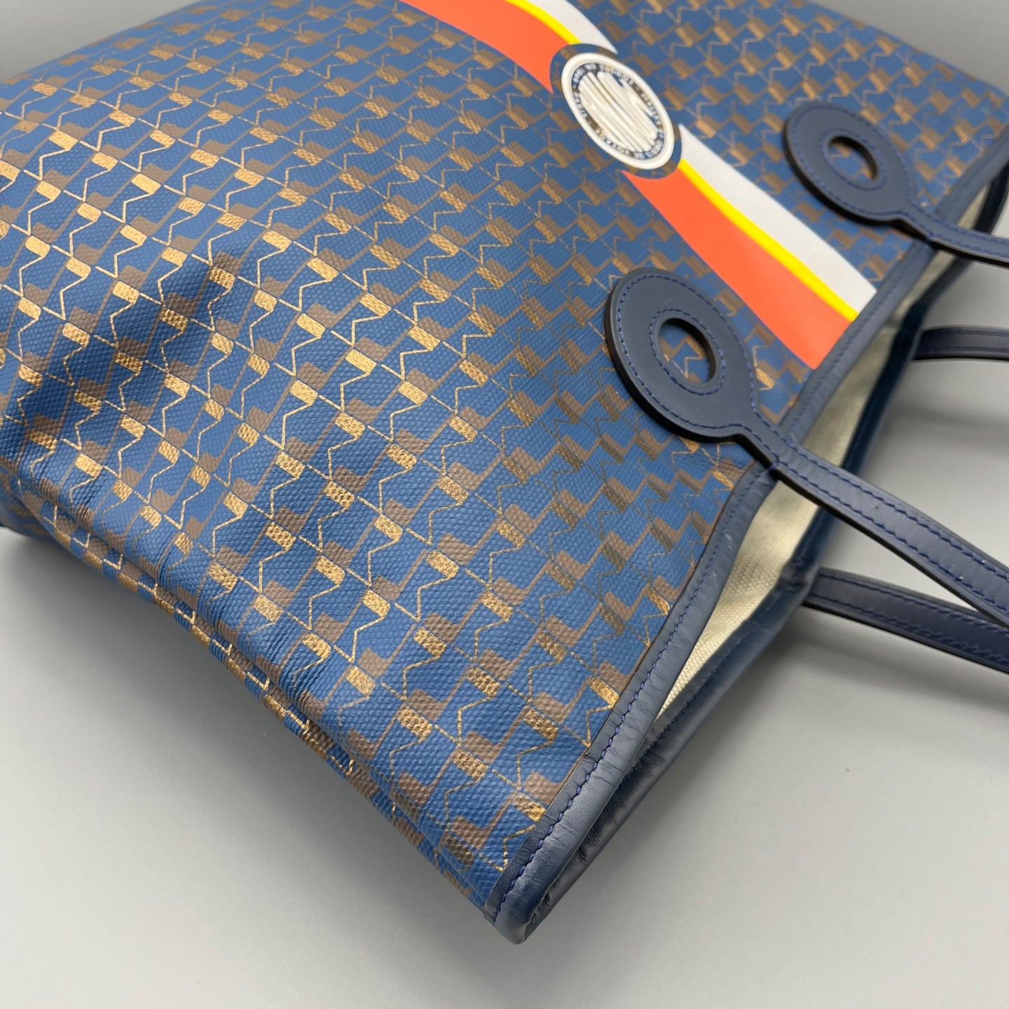 Moynat - Moynat M Monogram Tote - Coated canvas with leather trim - Blue - (Large)