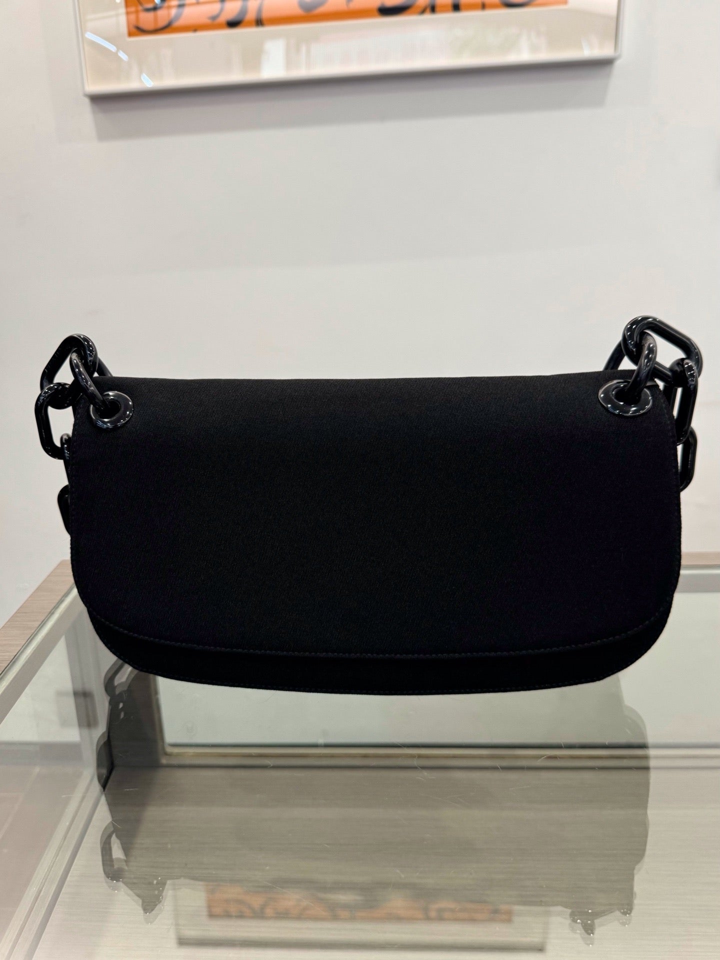 Prada - Akrilic Chain Shoulder Bag - Cloth - Black - (Small)