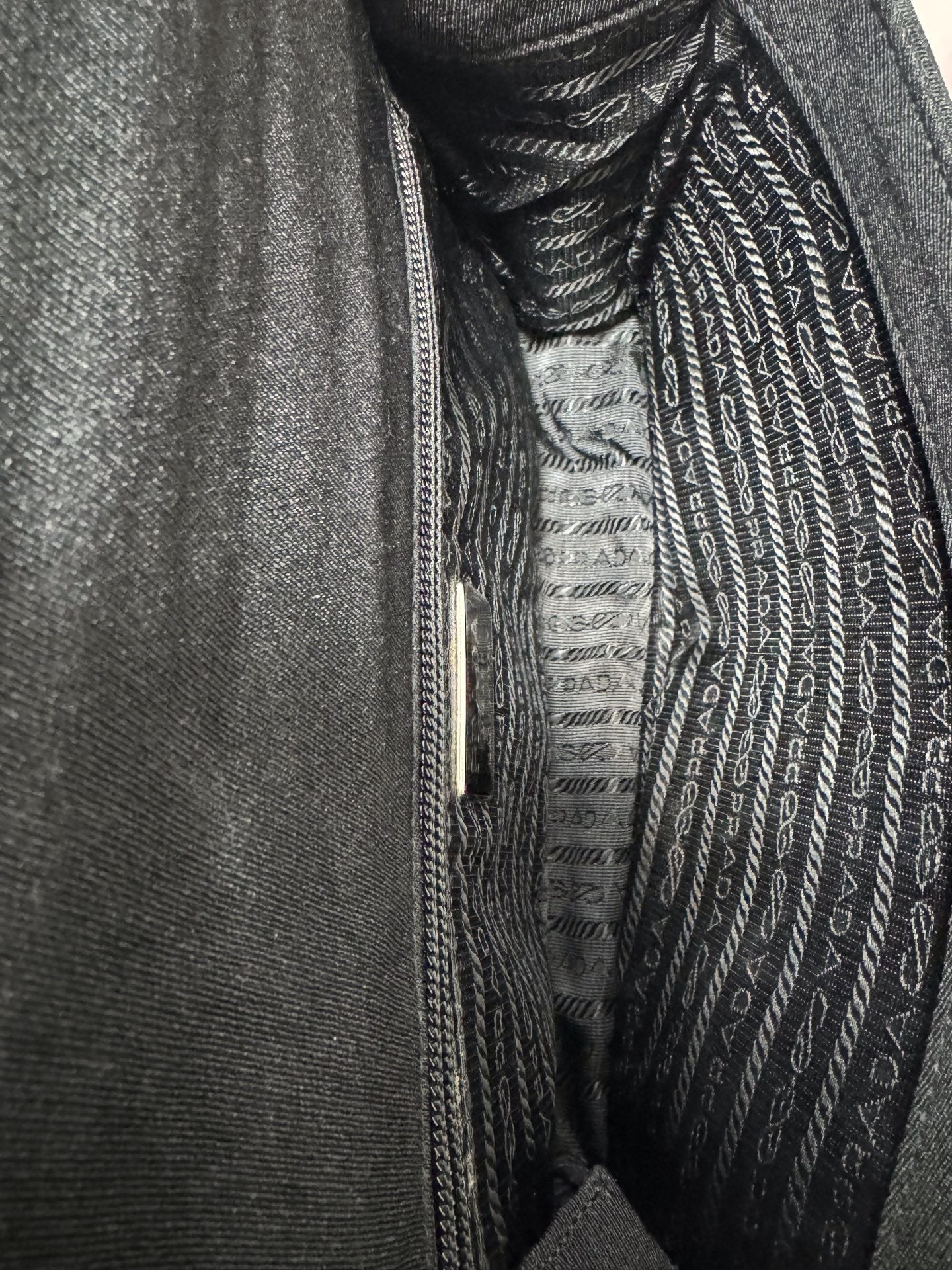 Prada - Akrilic Chain Shoulder Bag - Cloth - Black - (Small)