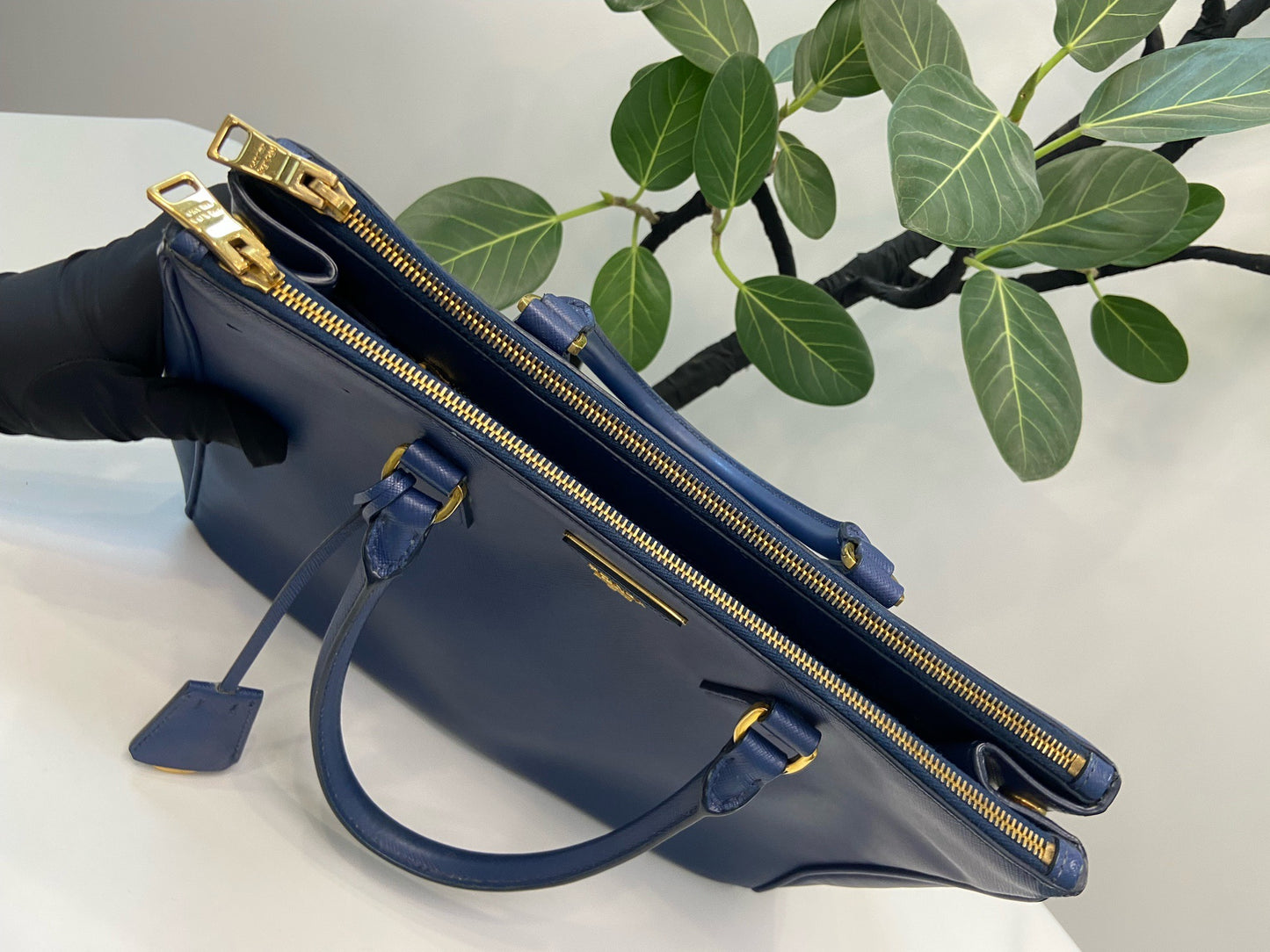 Prada - Bauletto - Leather - Blue - (large)
