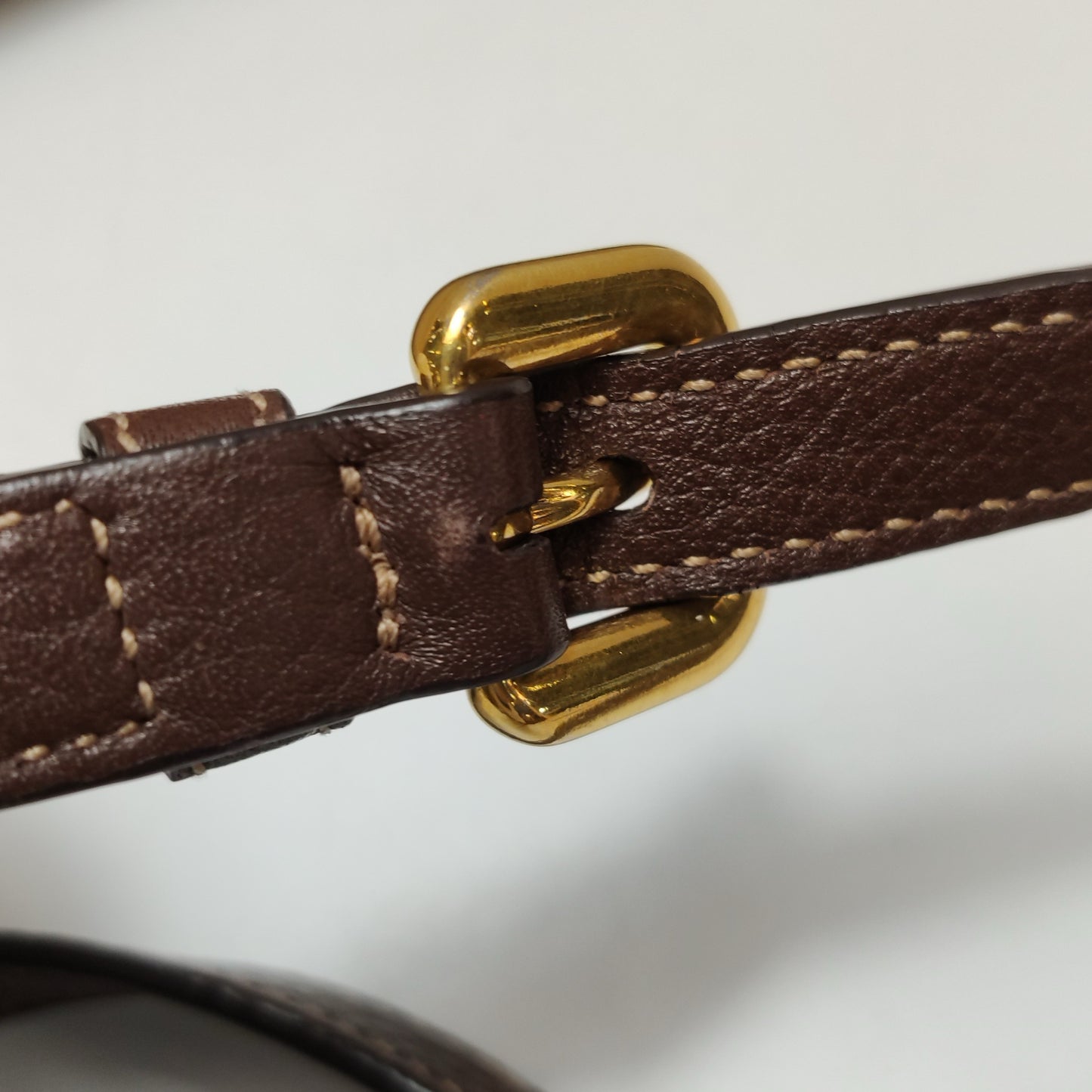 Prada - BN1841 - Canvas with Leather trim - Earthy Brown with Dark Brown Leather Trim - (Medium)