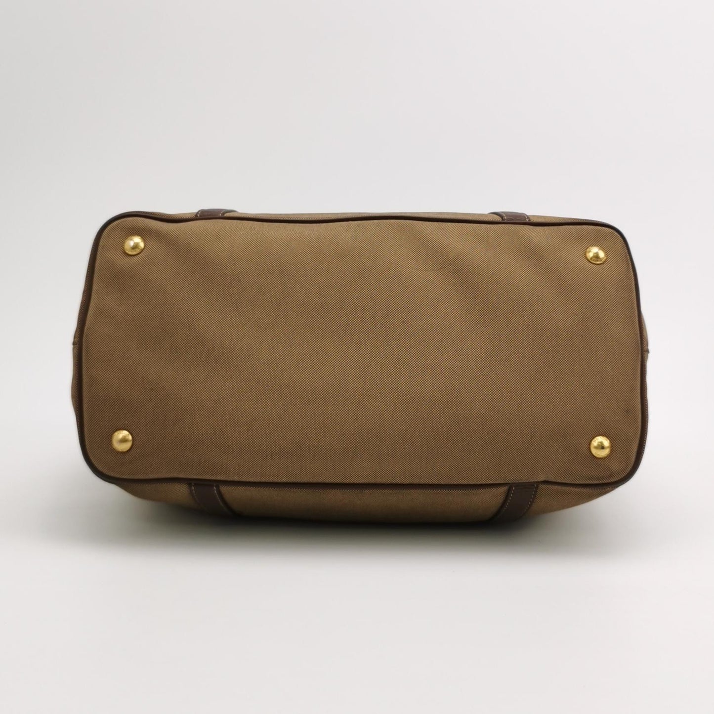 Prada - BN1841 - Canvas with Leather trim - Earthy Brown with Dark Brown Leather Trim - (Medium)