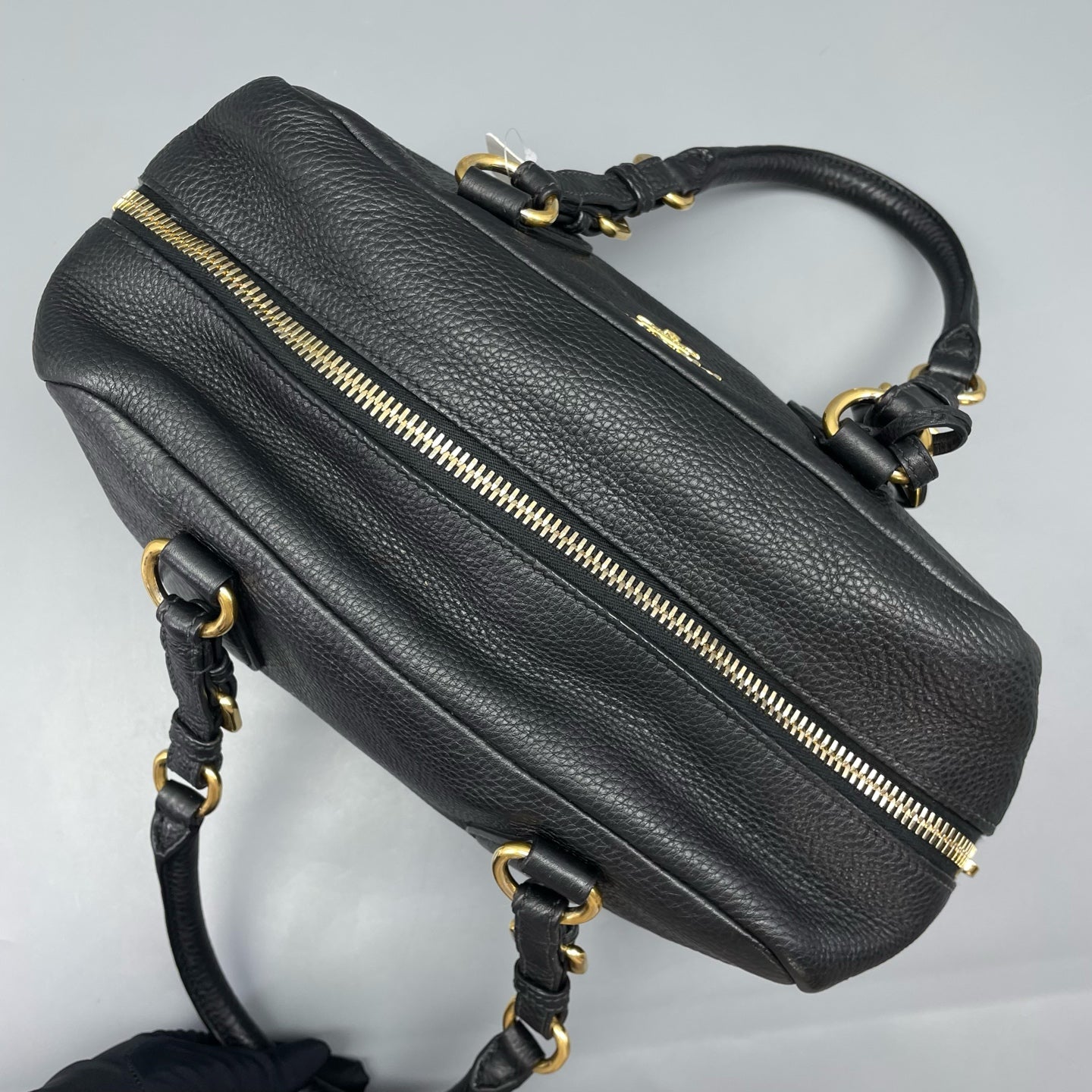 Prada - Boston Bag L7608 - Grained leather - Black - (medium)
