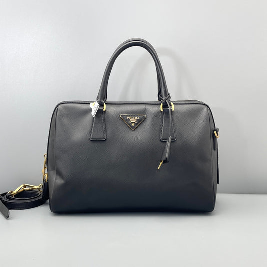 Prada - Boston Bag - Leather - Black - (medium)