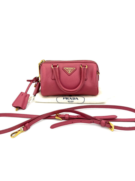 Prada - Boston Bag - Saffiano leather - Red - (mini)