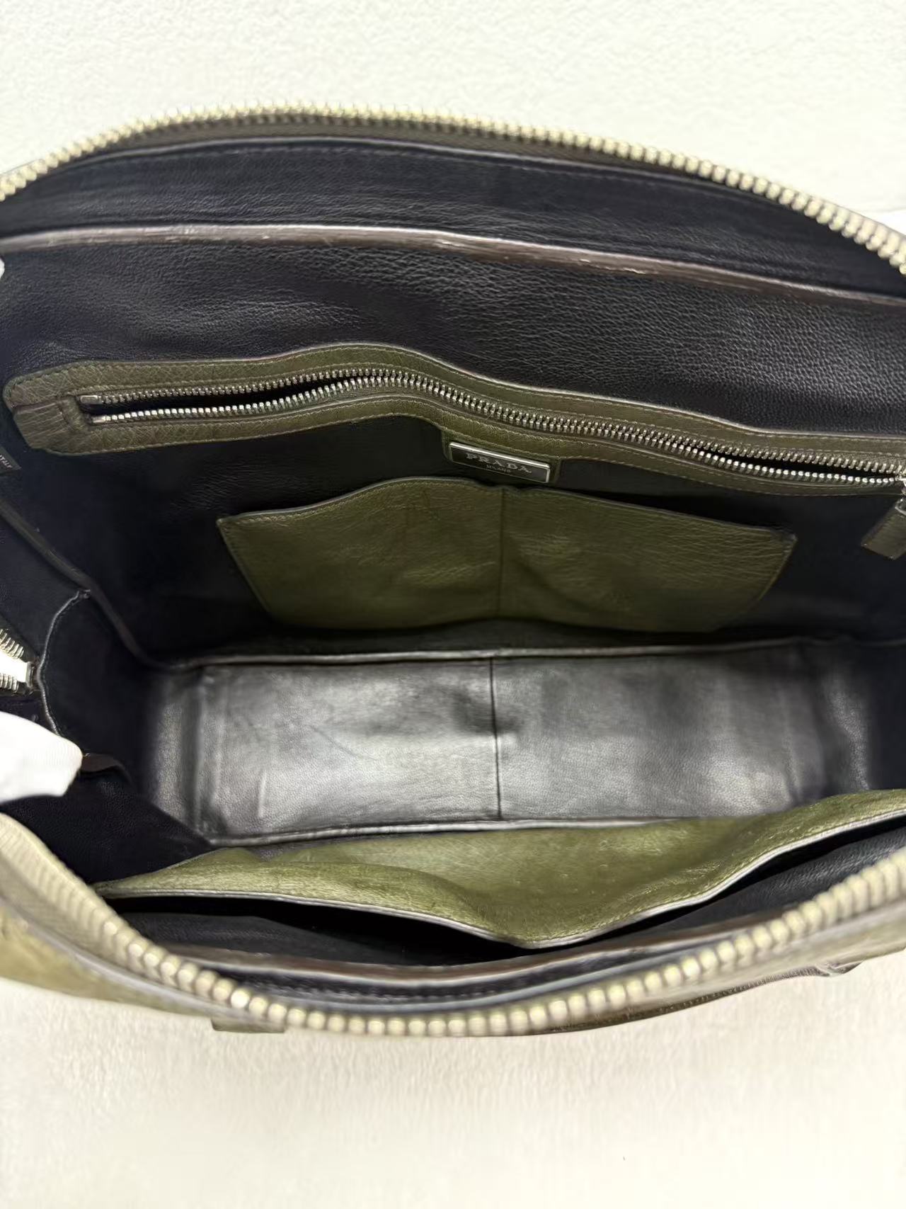 Prada - Briefcase - Ostrich leather - Green - (Large)