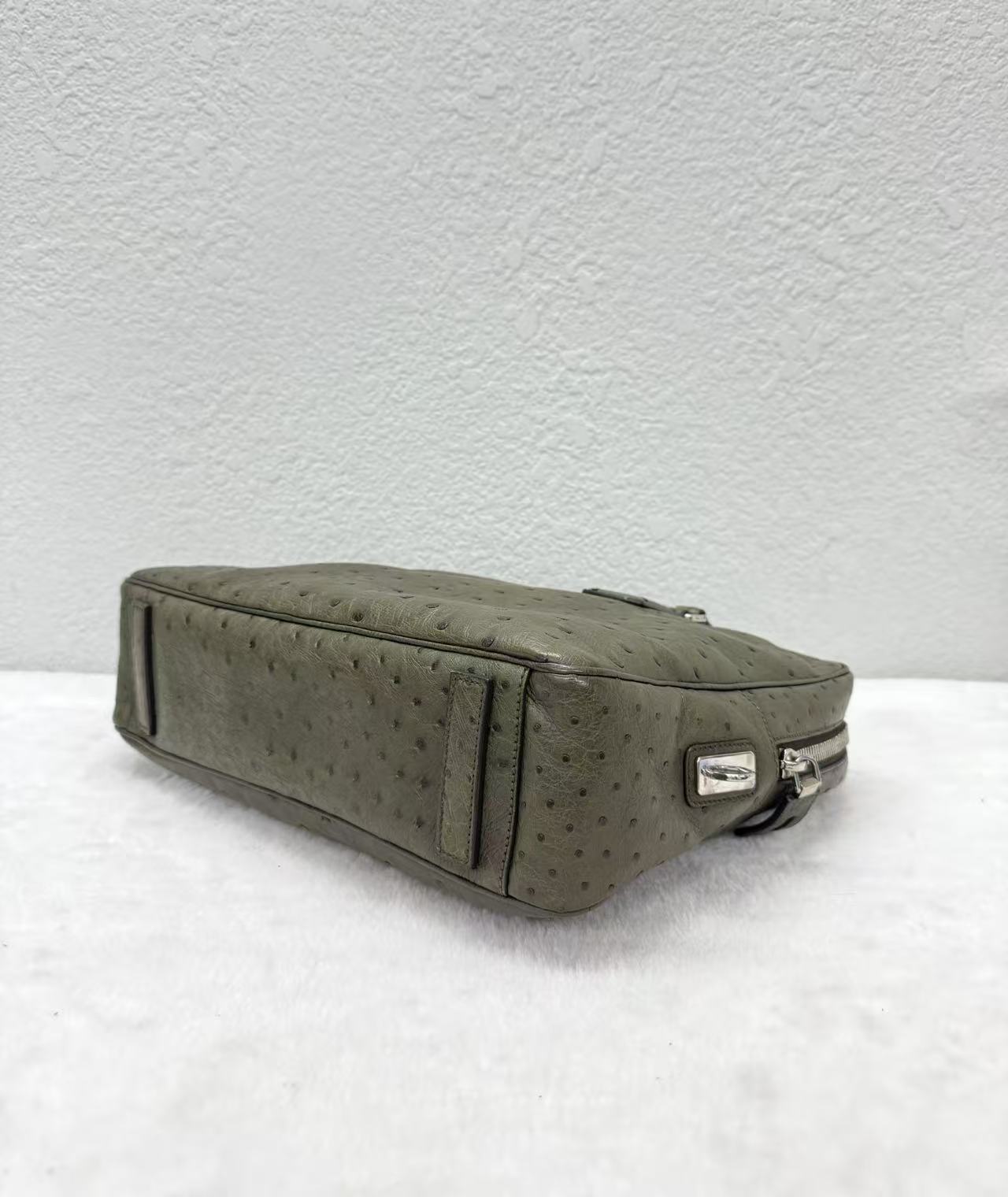 Prada - Briefcase - Ostrich leather - Green - (Large)