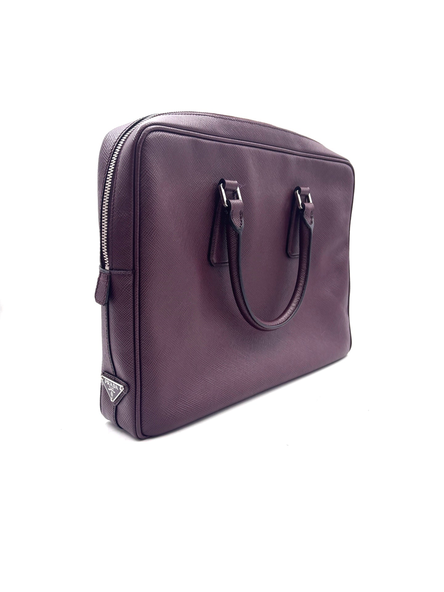 Prada - Briefcase - Saffiano Leather - Burgundy - (Large)