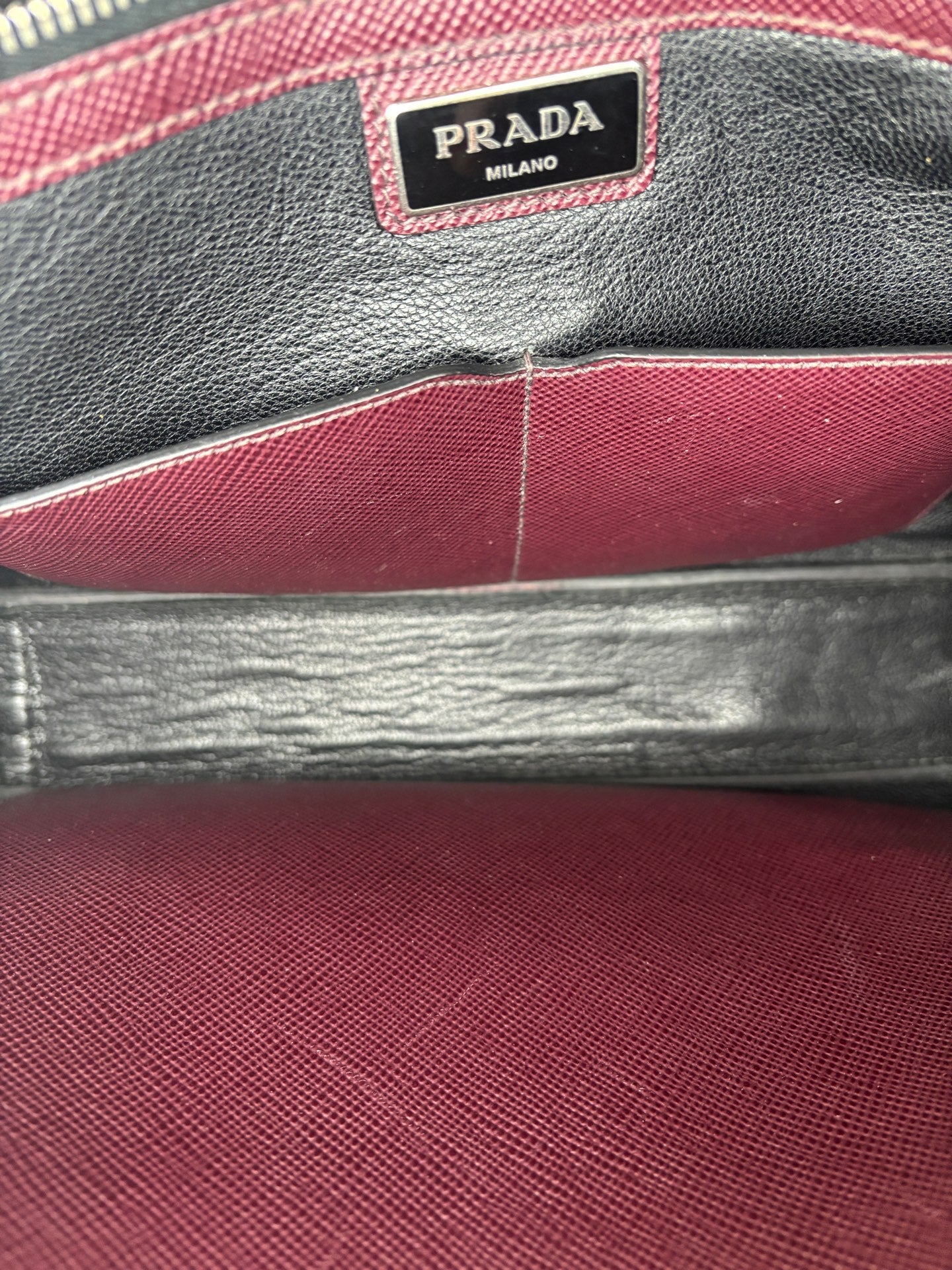 Prada - Briefcase - Saffiano Leather - Burgundy - (Large)