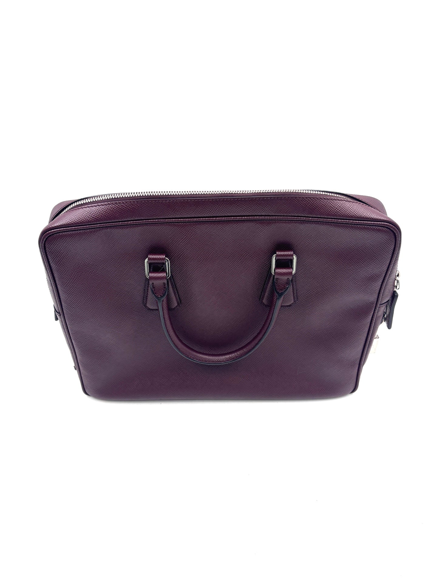 Prada - Briefcase - Saffiano Leather - Burgundy - (Large)