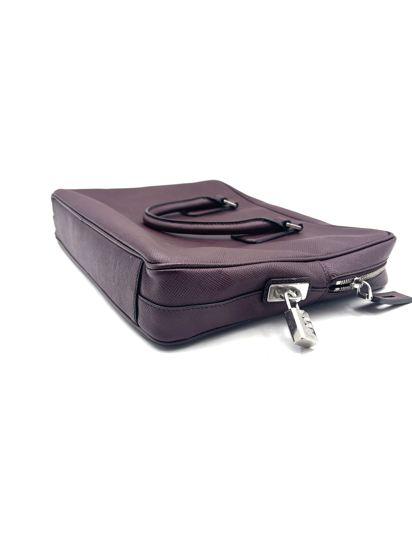 Prada - Briefcase - Saffiano Leather - Burgundy - (Large)