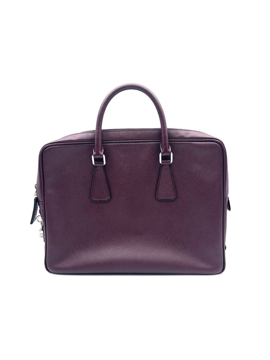 Prada - Briefcase - Saffiano Leather - Burgundy - (Large)