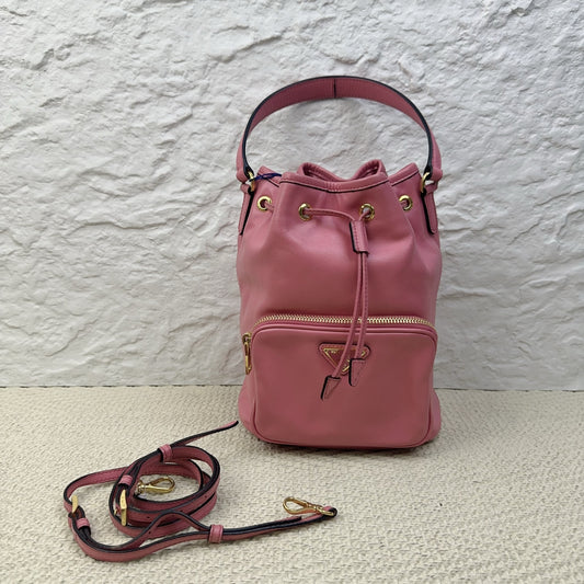 Prada - Bucket Bag - Leather - Pink - (medium)