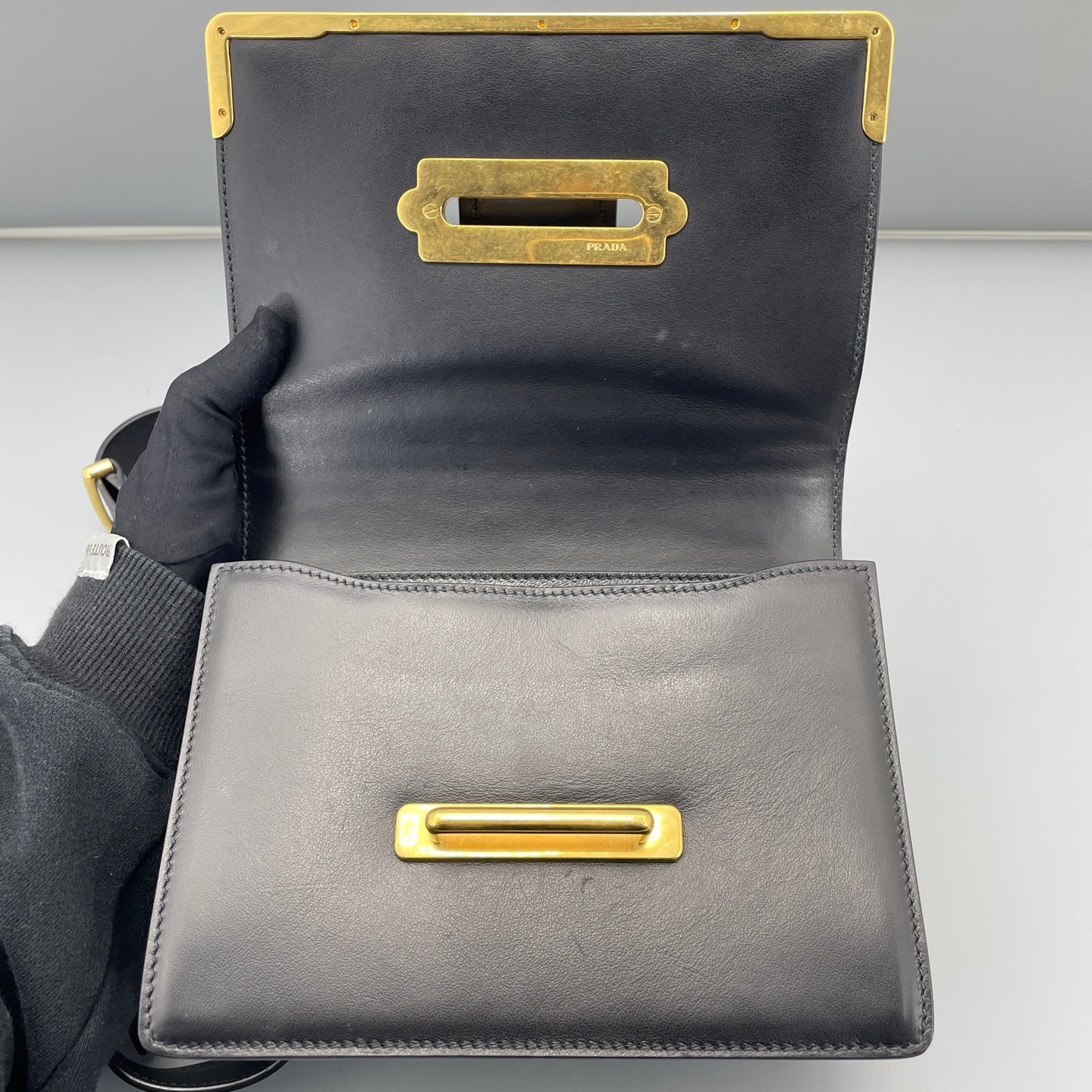 Prada - Cahier Bag - Leather - Black - (Small)