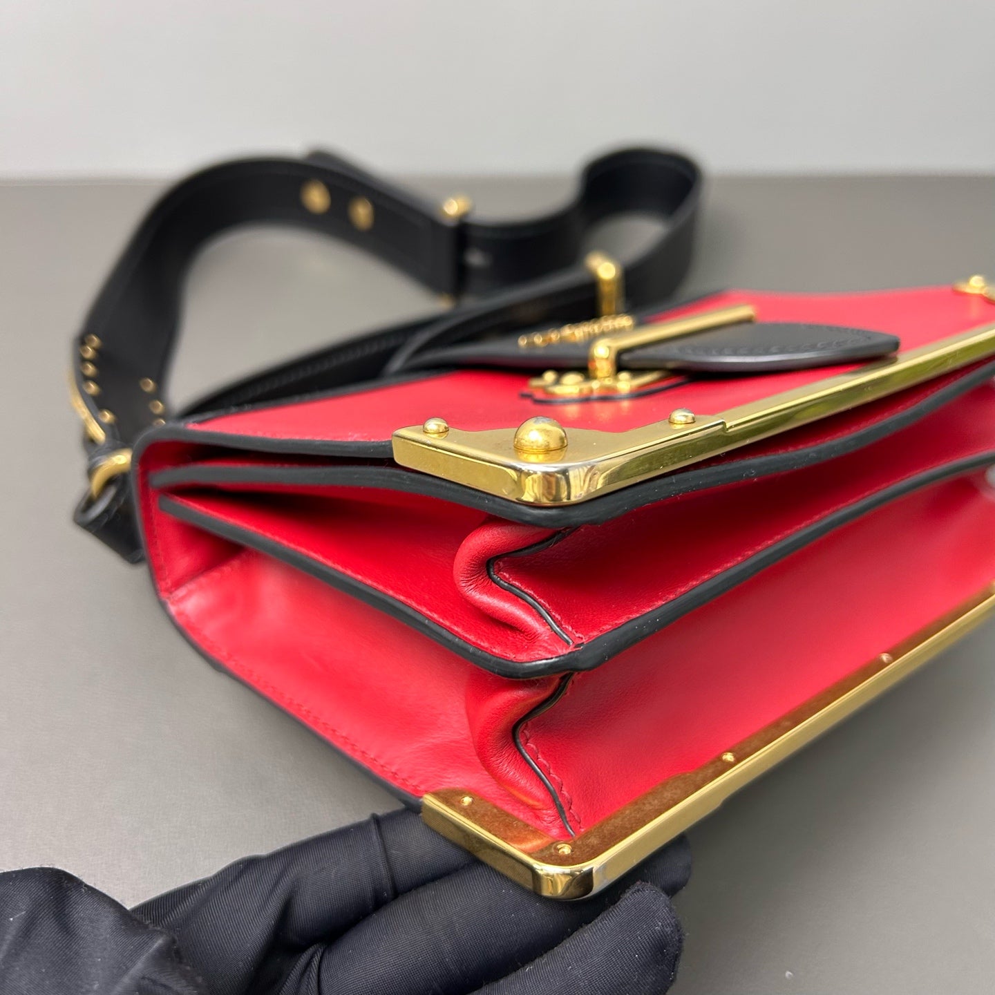 Prada - Cahier - Cowhide leather - Red, Black - (Medium)