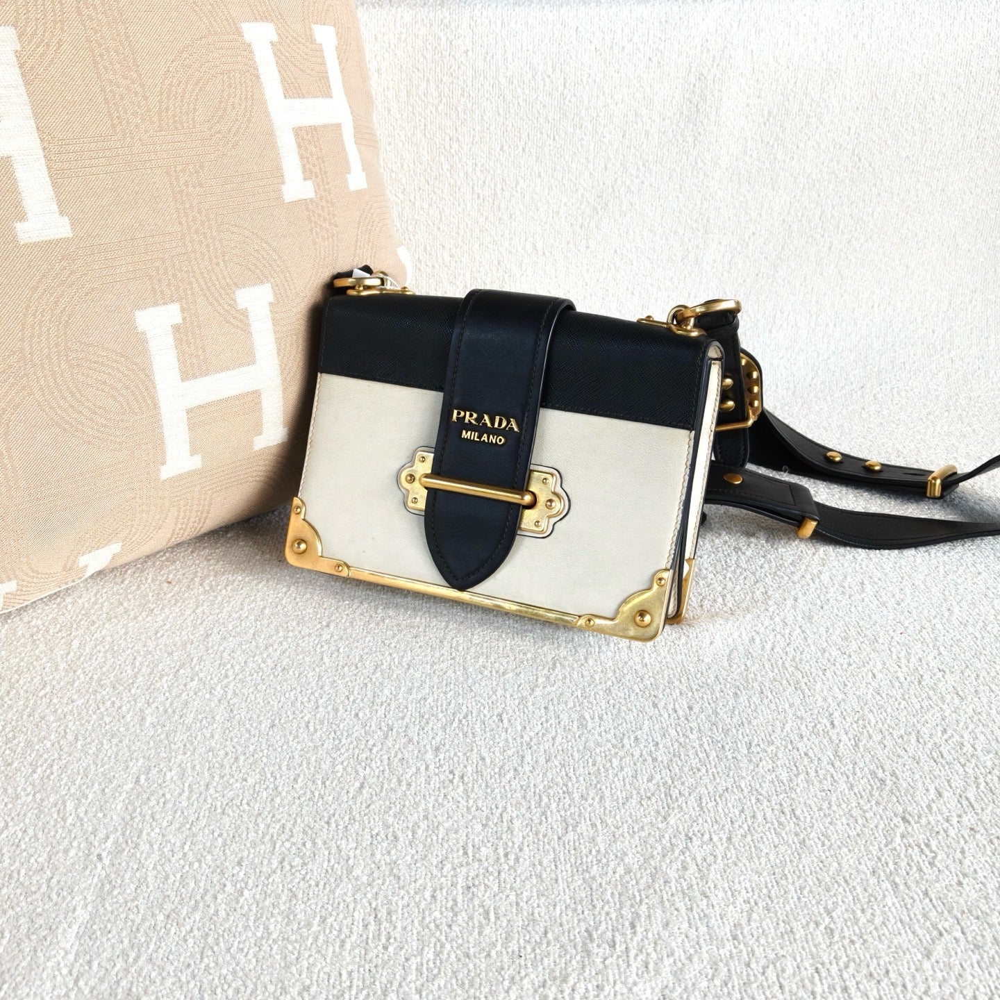Prada - Cahier - Leather - Black and White - (small)