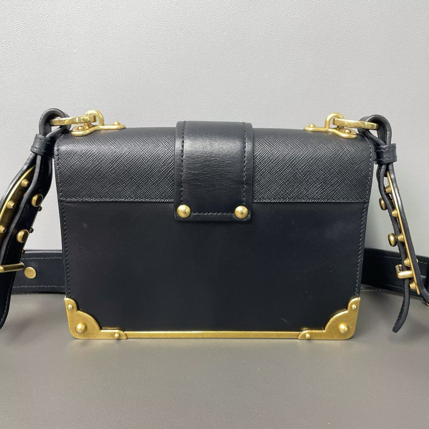 Prada - Cahier - Leather - Black with Gold-Tone Hardware - (mini)
