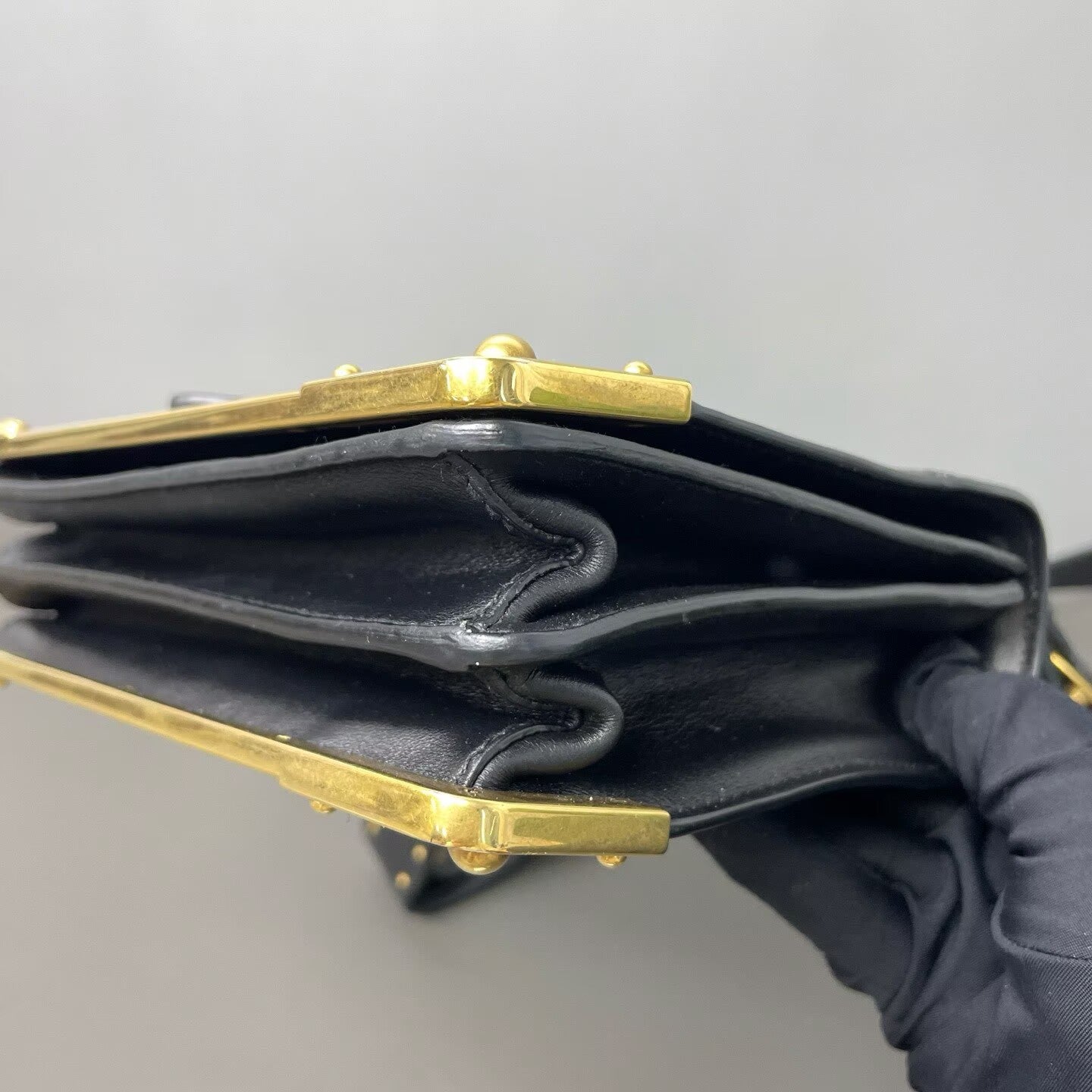 Prada - Cahier - Leather - Black with Gold-Tone Hardware - (mini)