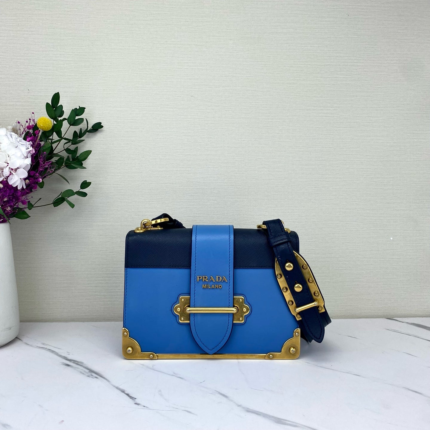 Prada - Cahier - Leather - Blue - (small)