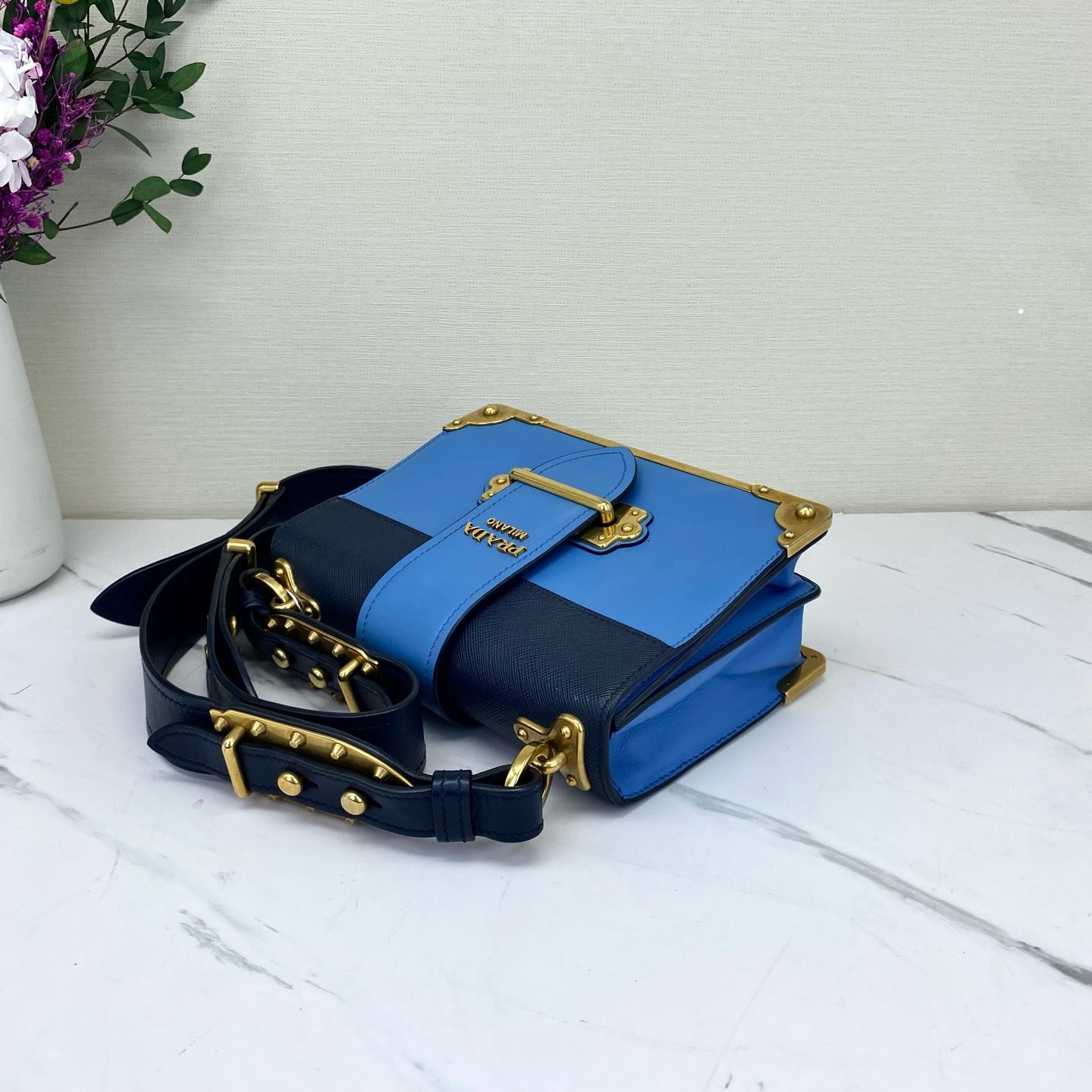 Prada - Cahier - Leather - Blue - (small)