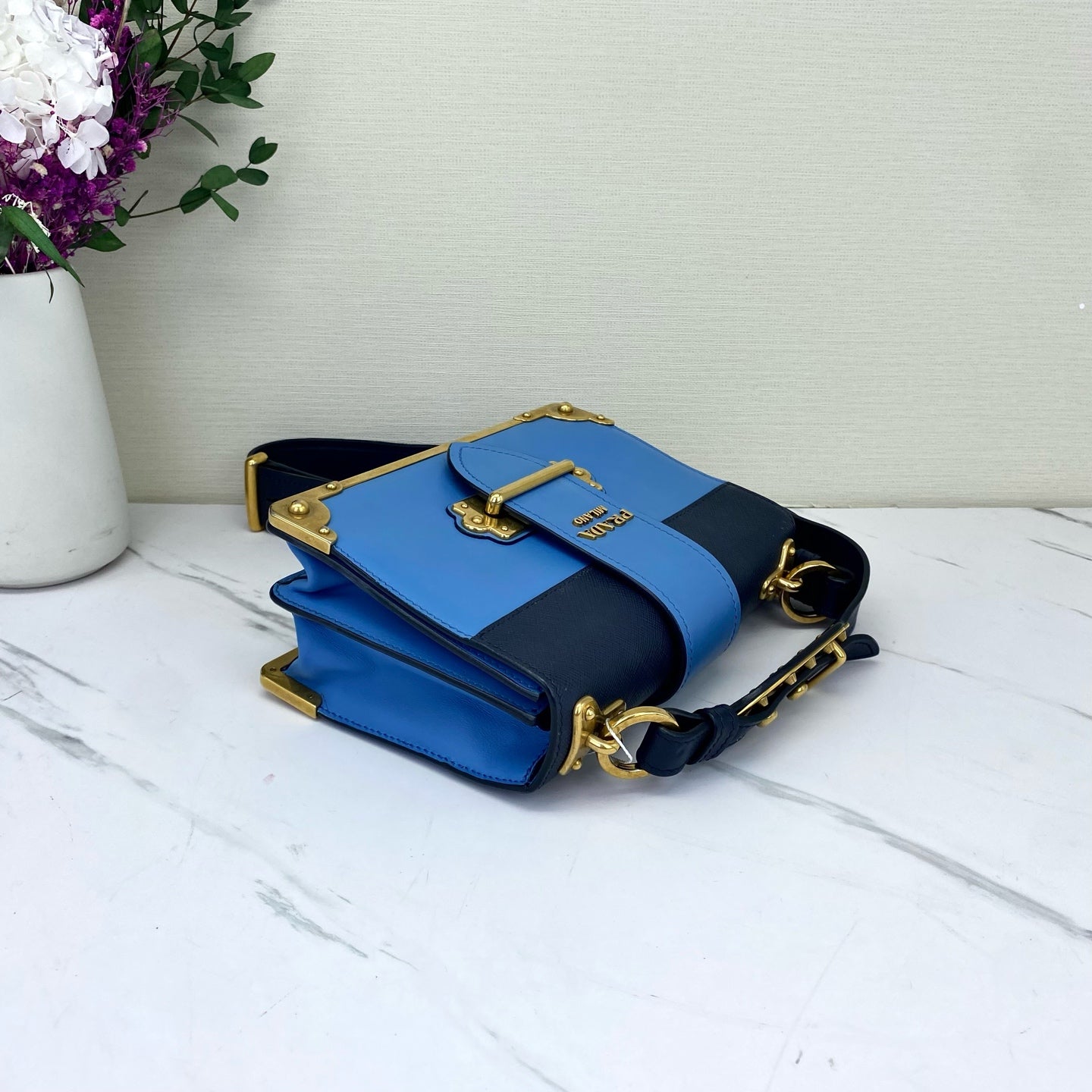 Prada - Cahier - Leather - Blue - (small)