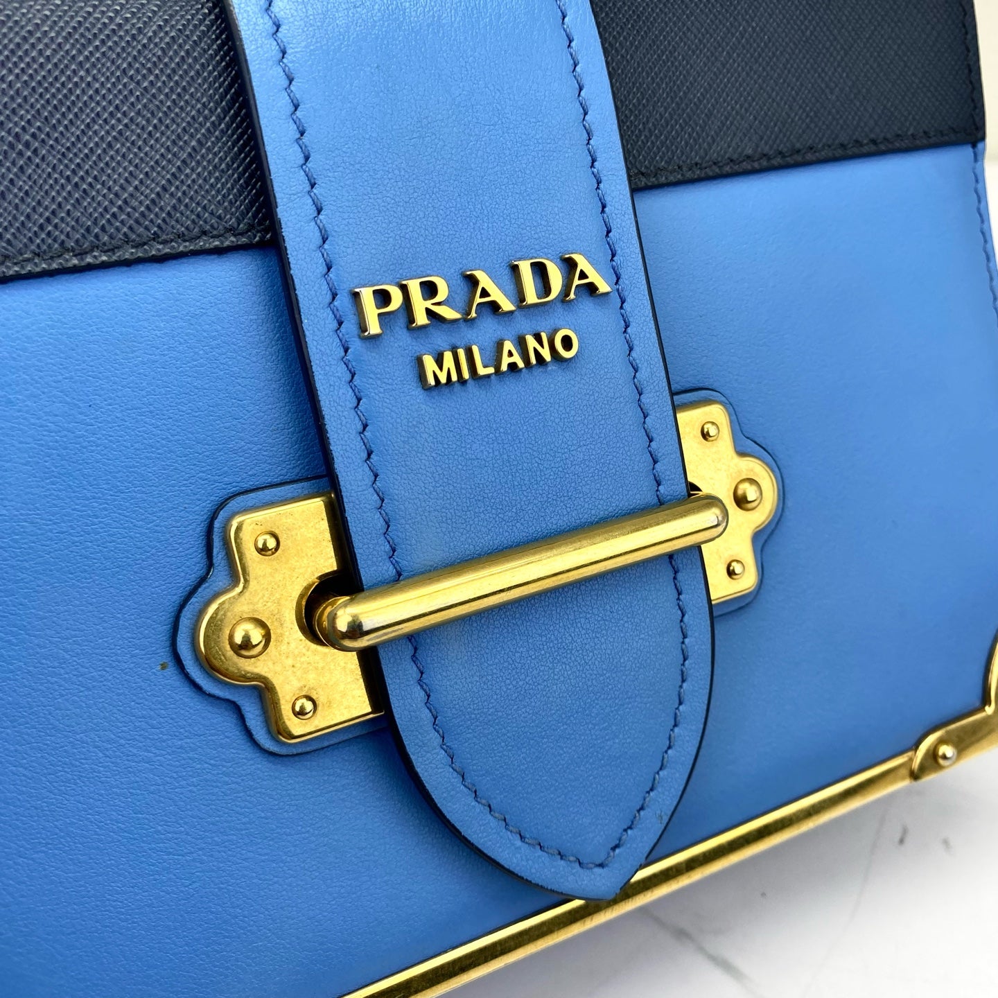 Prada - Cahier - Leather - Blue - (small)