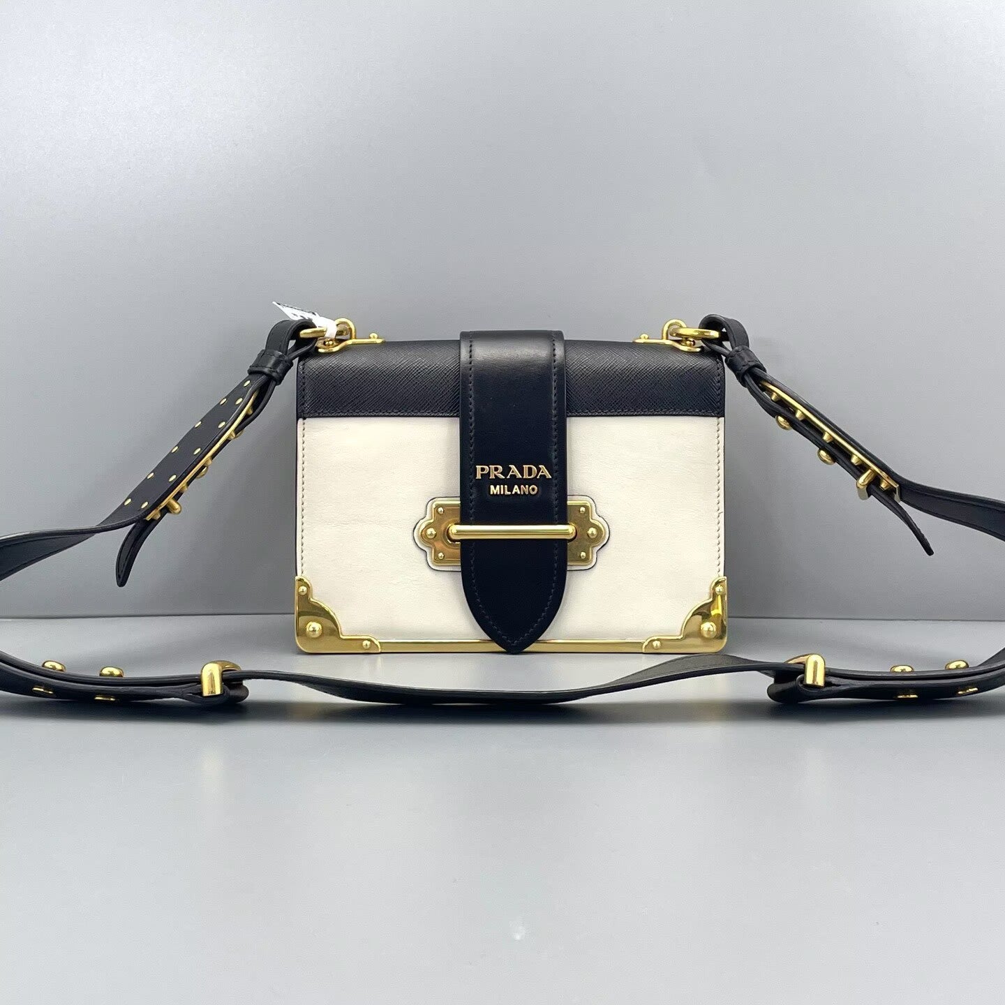 Prada - Cahier - Leather - White and Black - (Small)