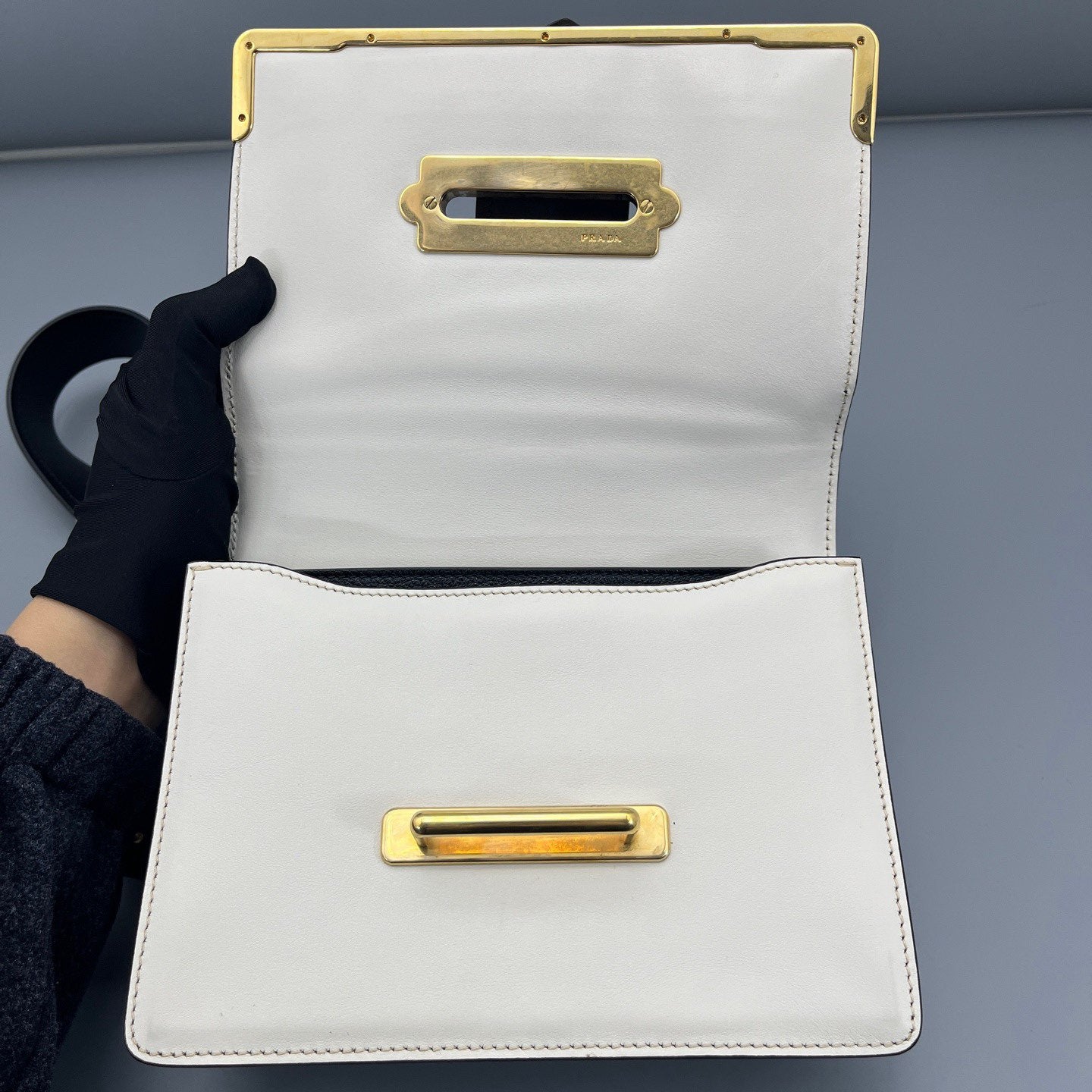 Prada - Cahier - Leather - White and Black - (Small)