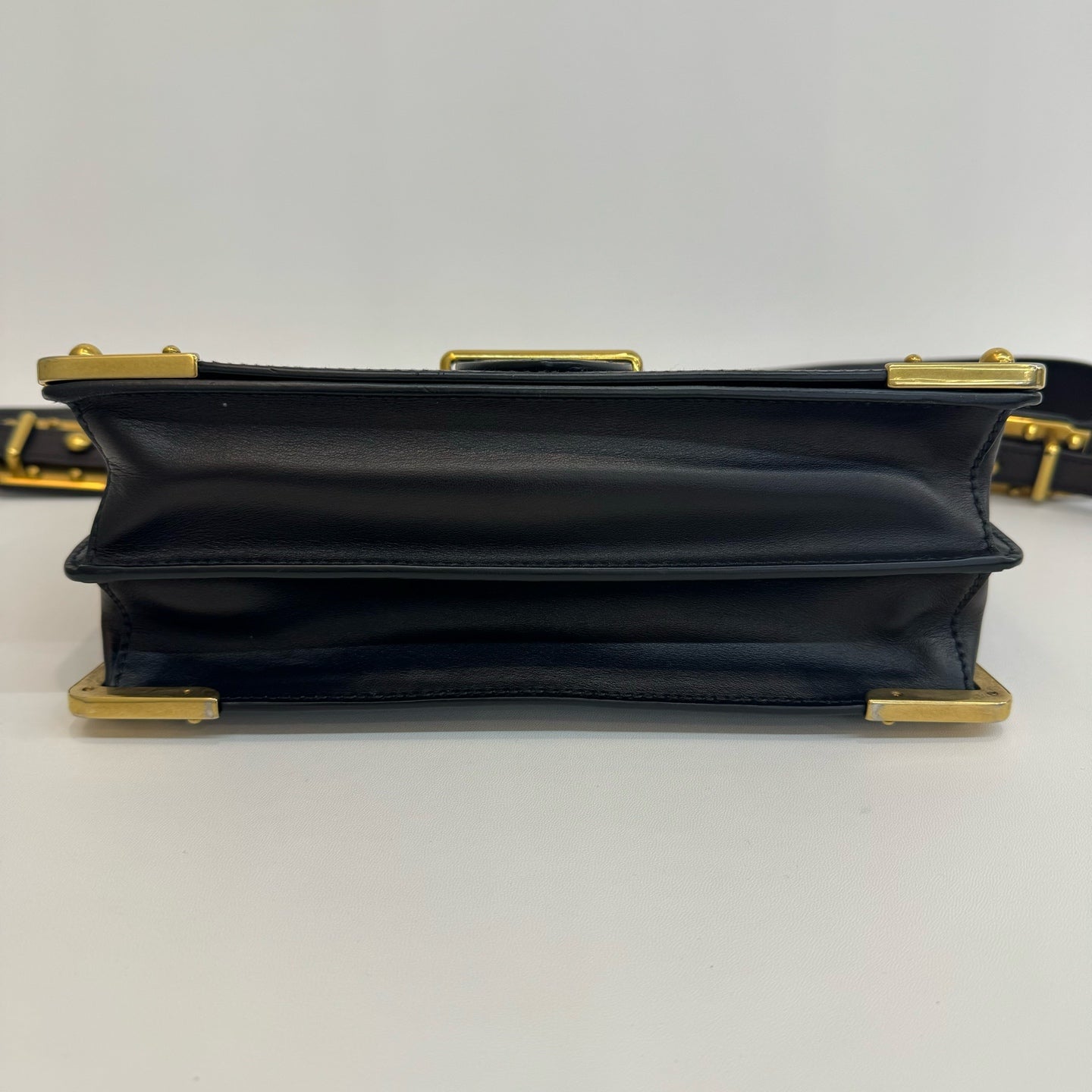 Prada - Cahier - Saffiano and smooth leather - Black with Gold-Tone Hardware - (small)