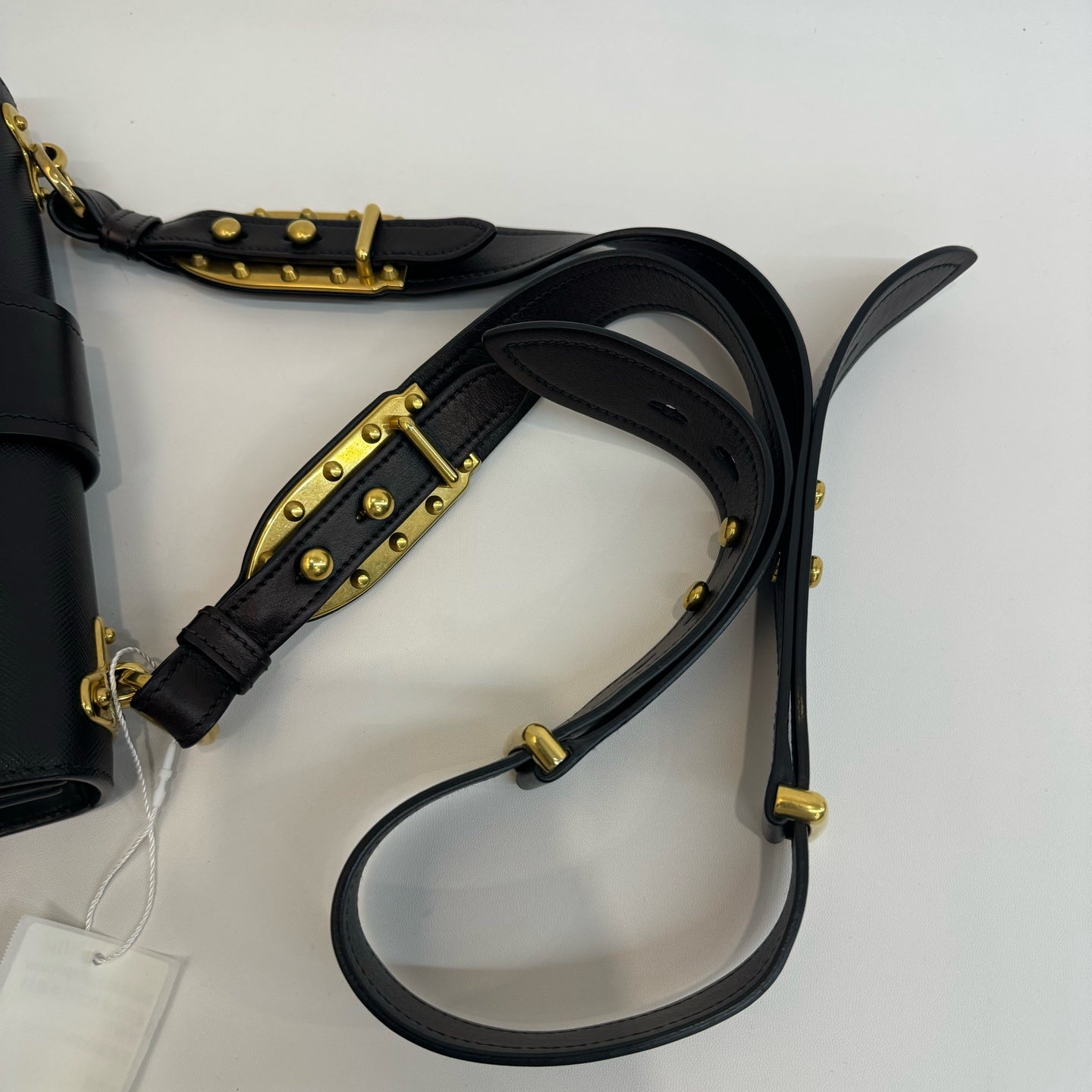 Prada - Cahier - Saffiano and smooth leather - Black with Gold-Tone Hardware - (small)