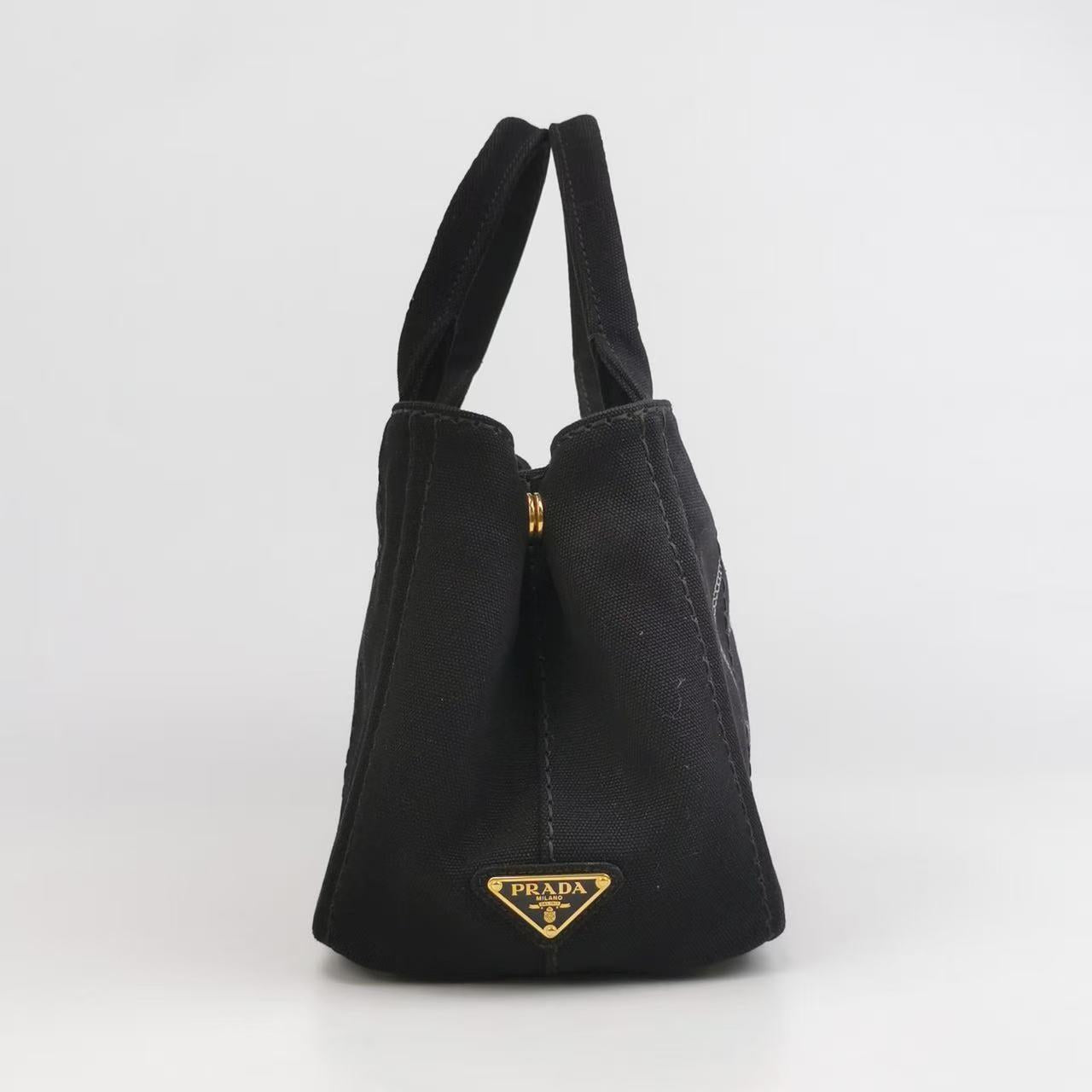 Prada - Canapa Tote - Canvas - Black-Grey - (small)