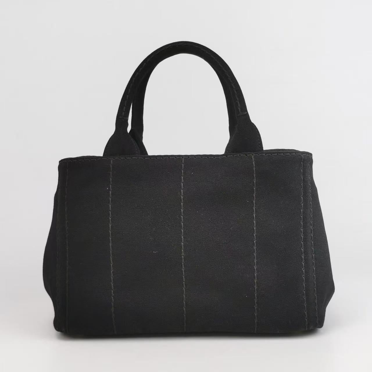 Prada - Canapa Tote - Canvas - Black-Grey - (small)