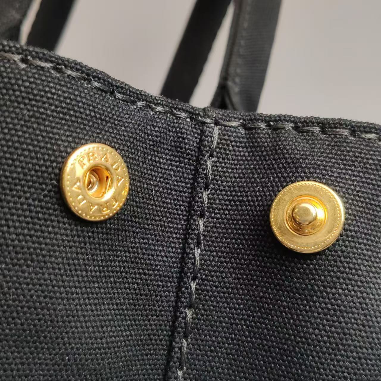 Prada - Canapa Tote - Canvas - Black-Grey - (small)