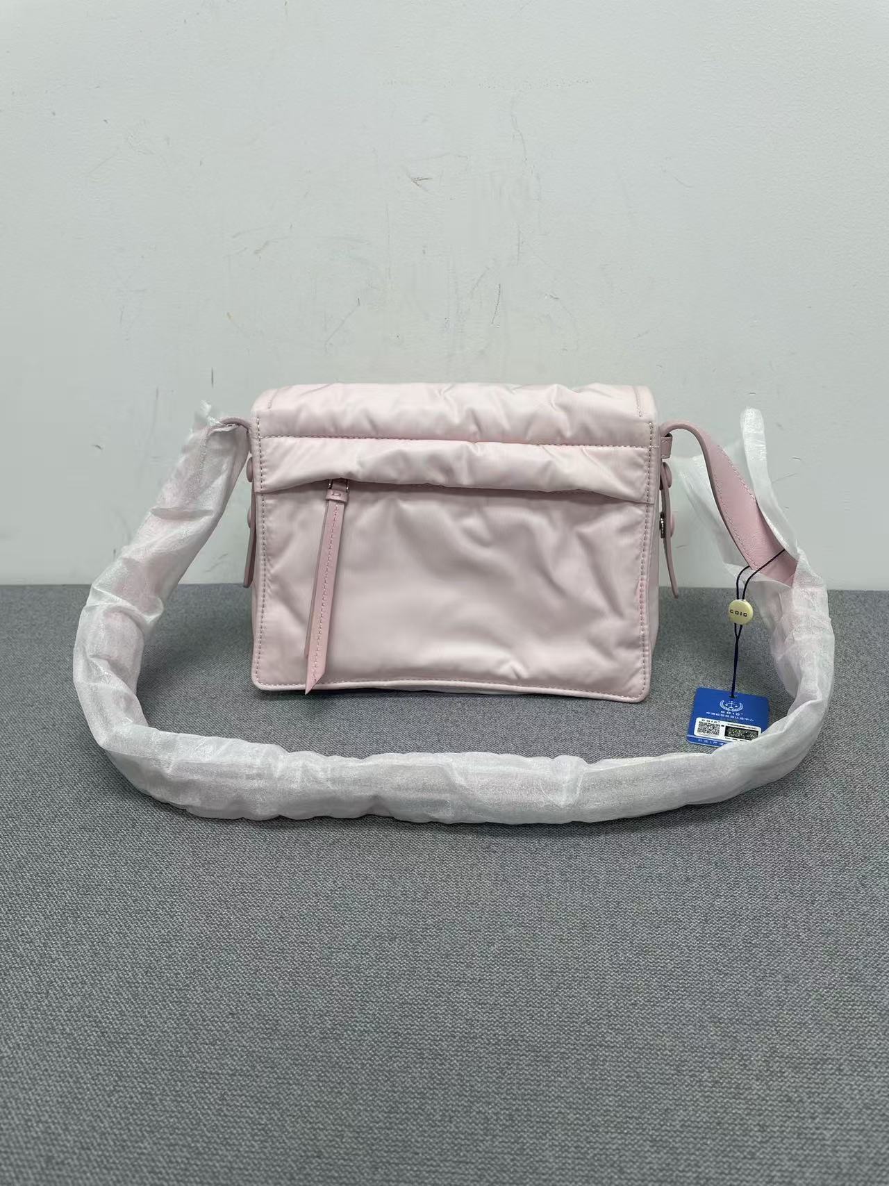 Prada - Cini - Nylon with leather trim - Pink - (small)