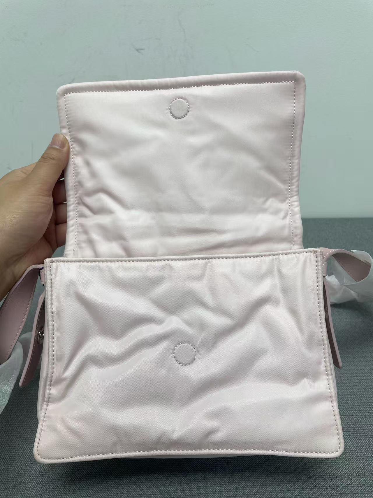 Prada - Cini - Nylon with leather trim - Pink - (small)