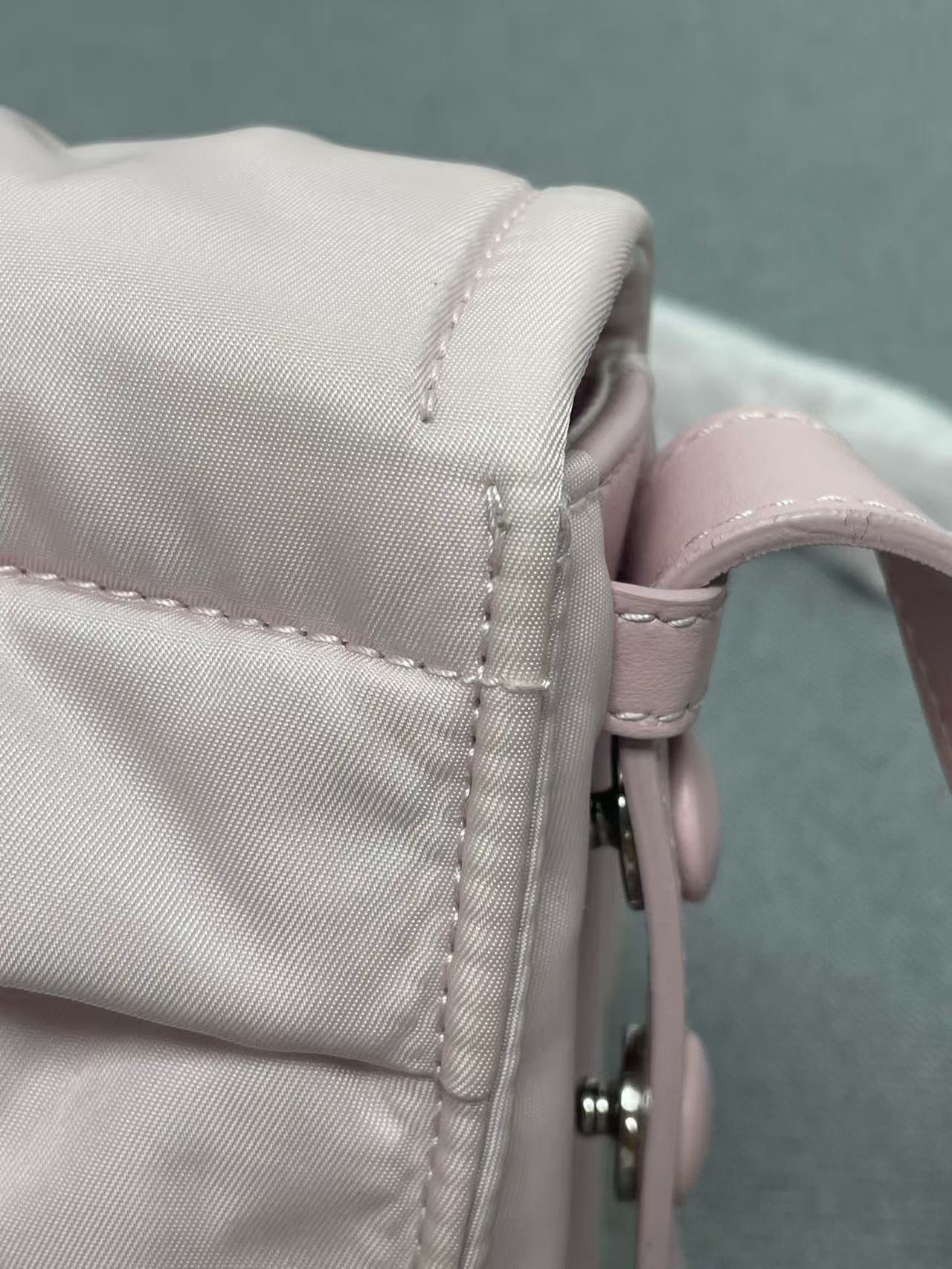 Prada - Cini - Nylon with leather trim - Pink - (small)