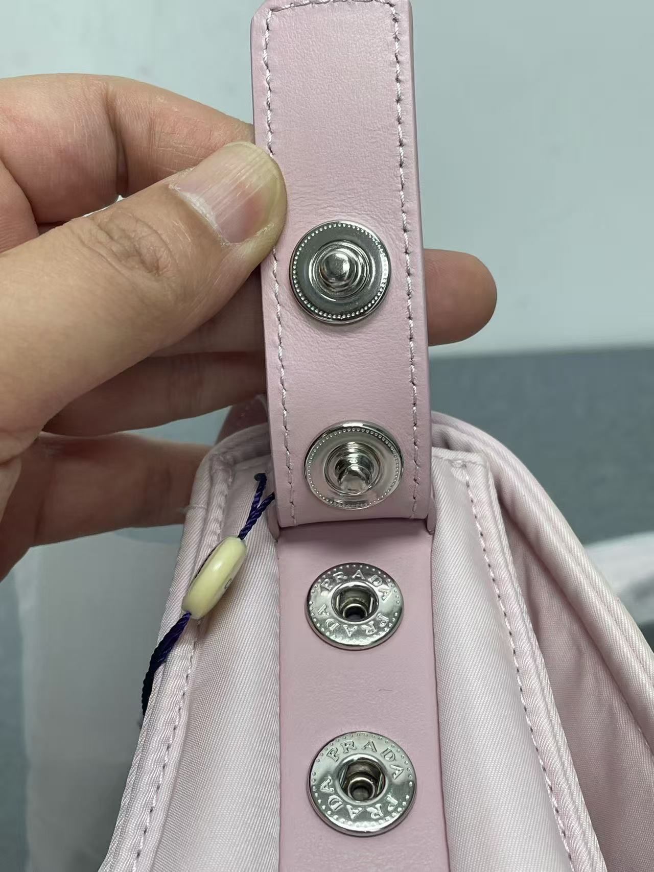 Prada - Cini - Nylon with leather trim - Pink - (small)
