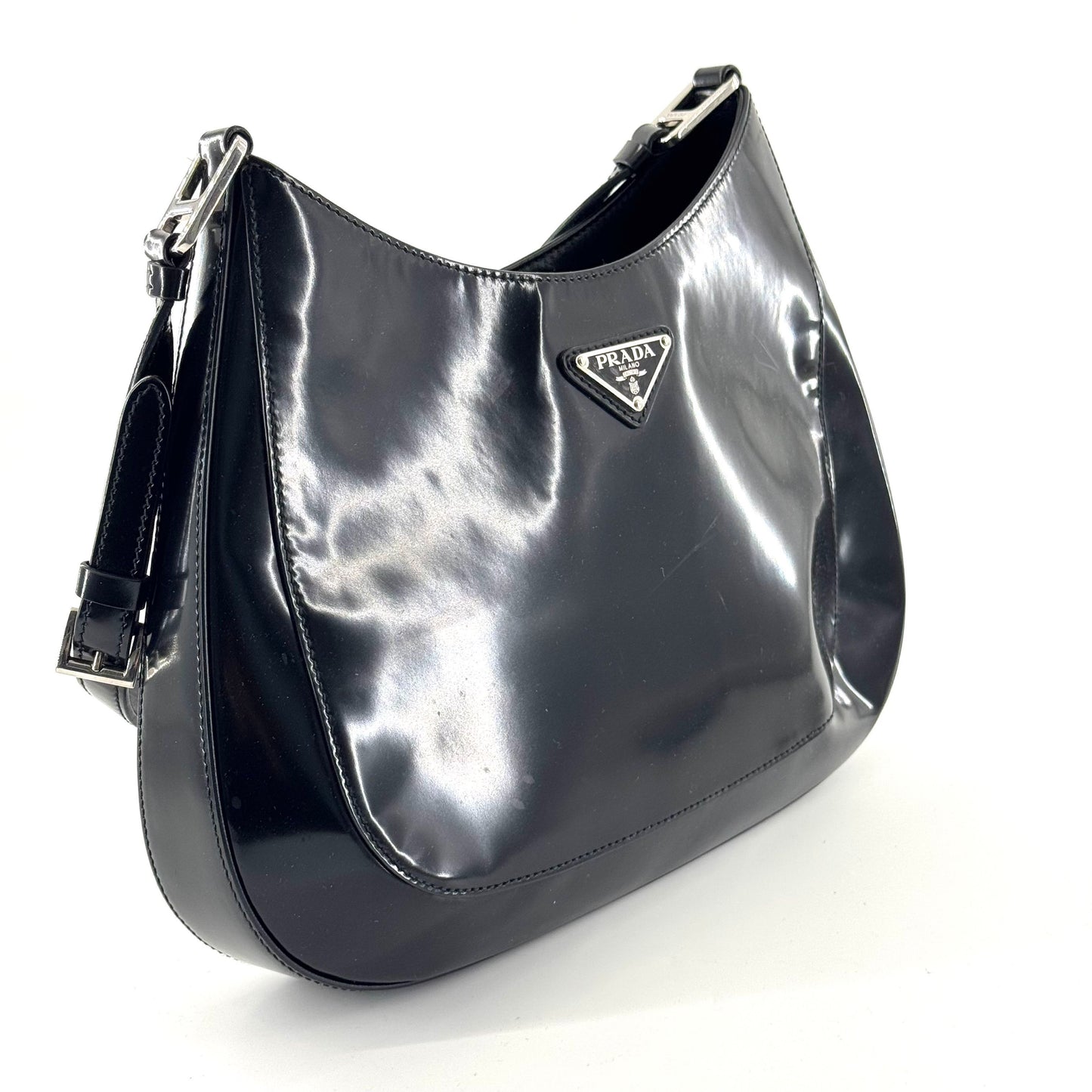 Prada - Cleo hobo - Patent leather - Black - (Small)