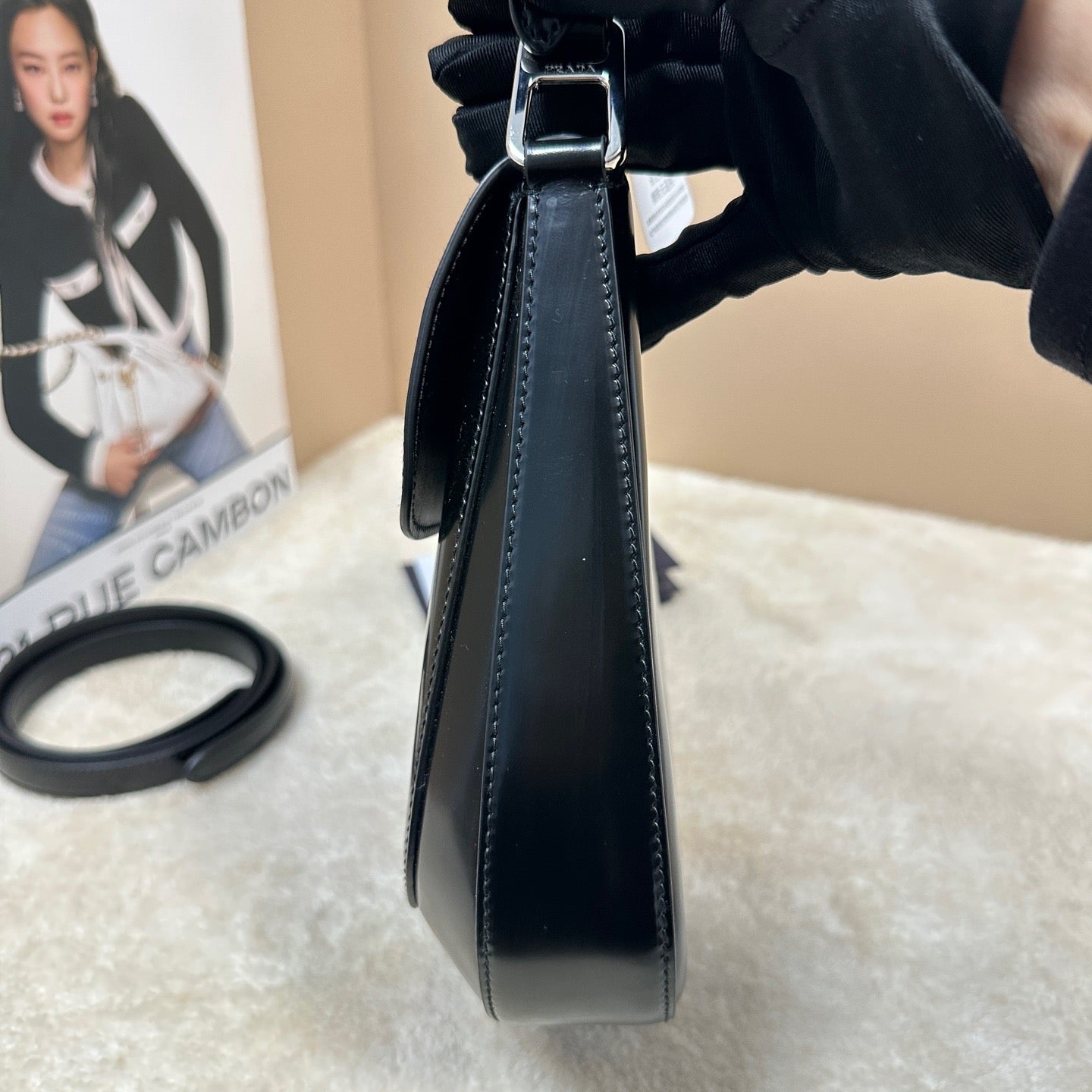 Prada - Cleo - Patent leather - Black - (Small)