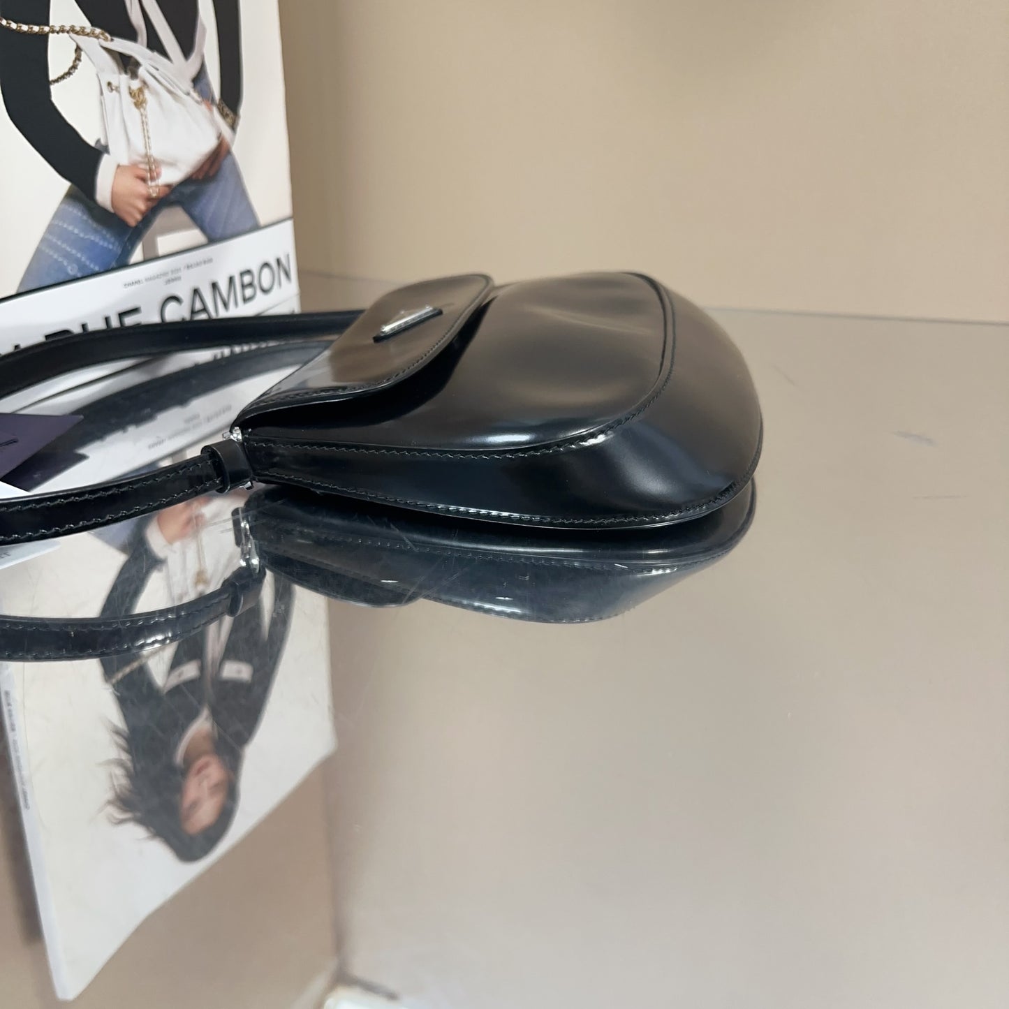 Prada - Cleo Shoulder Bag - Patent leather - Black - (mini)