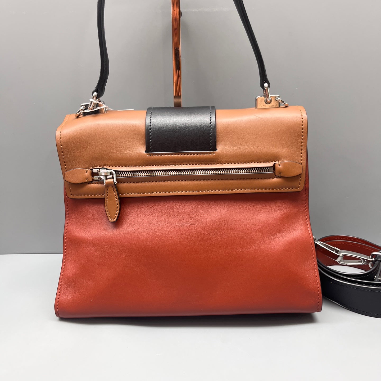 Prada - Color-Blocked Flap Satchel - Leather - Multicolour - (medium)