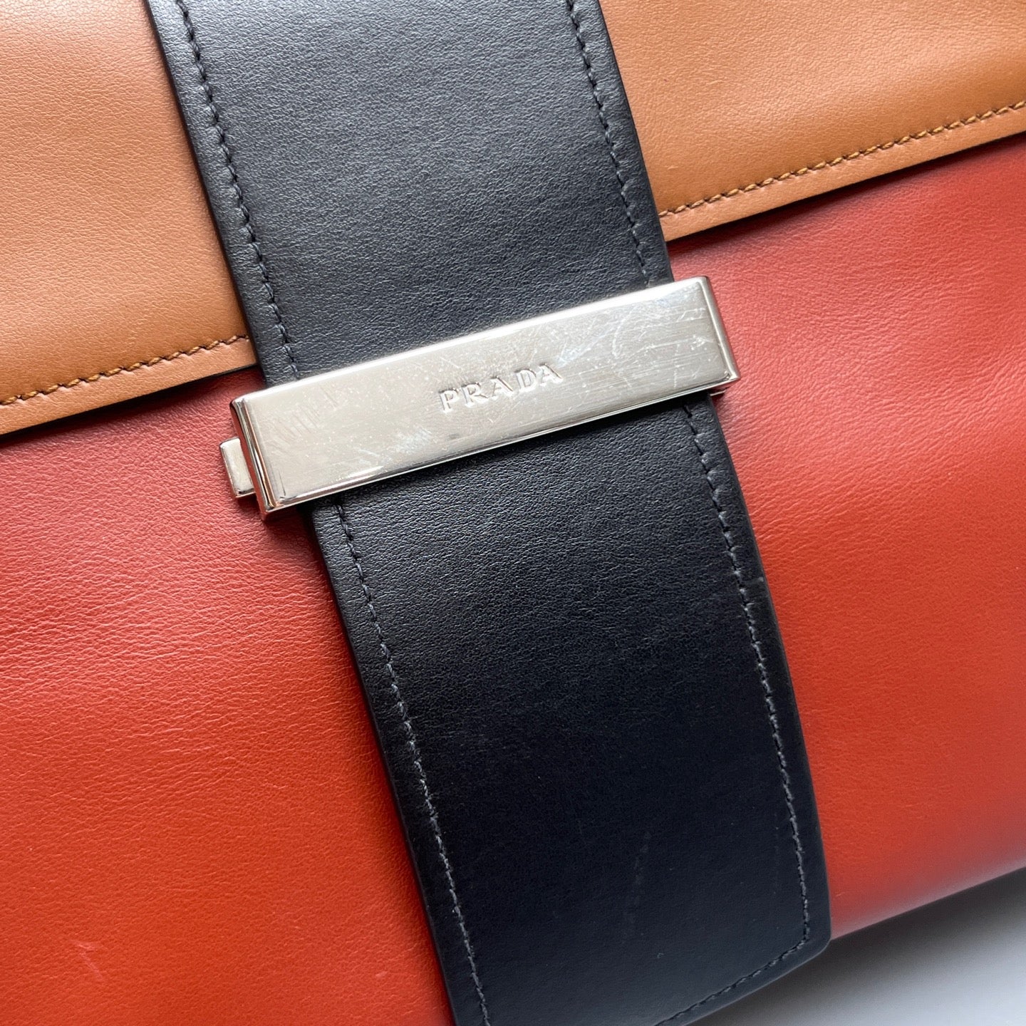 Prada - Color-Blocked Flap Satchel - Leather - Multicolour - (medium)