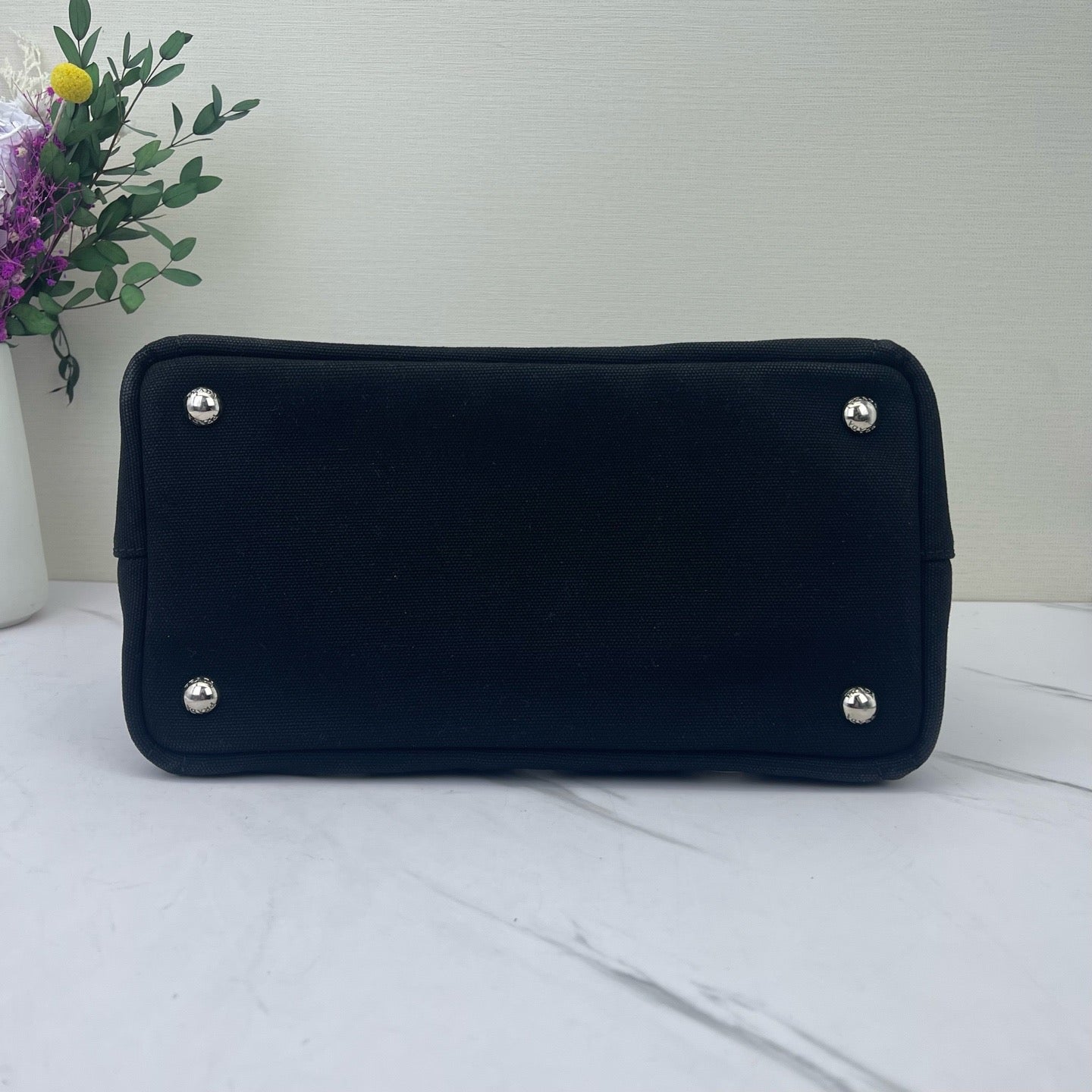 Prada - Denim Eyelet Tote - Denim canvas - Black - (small)