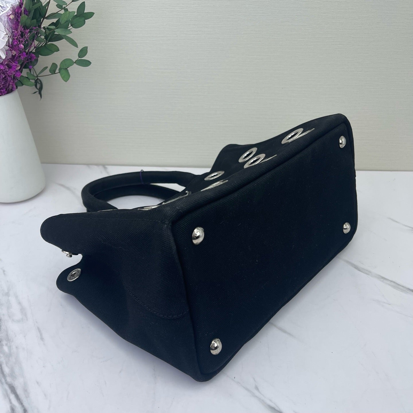 Prada - Denim Eyelet Tote - Denim canvas - Black - (small)