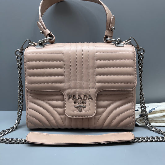 Prada - Diagramme - Leather - Beige - (small)