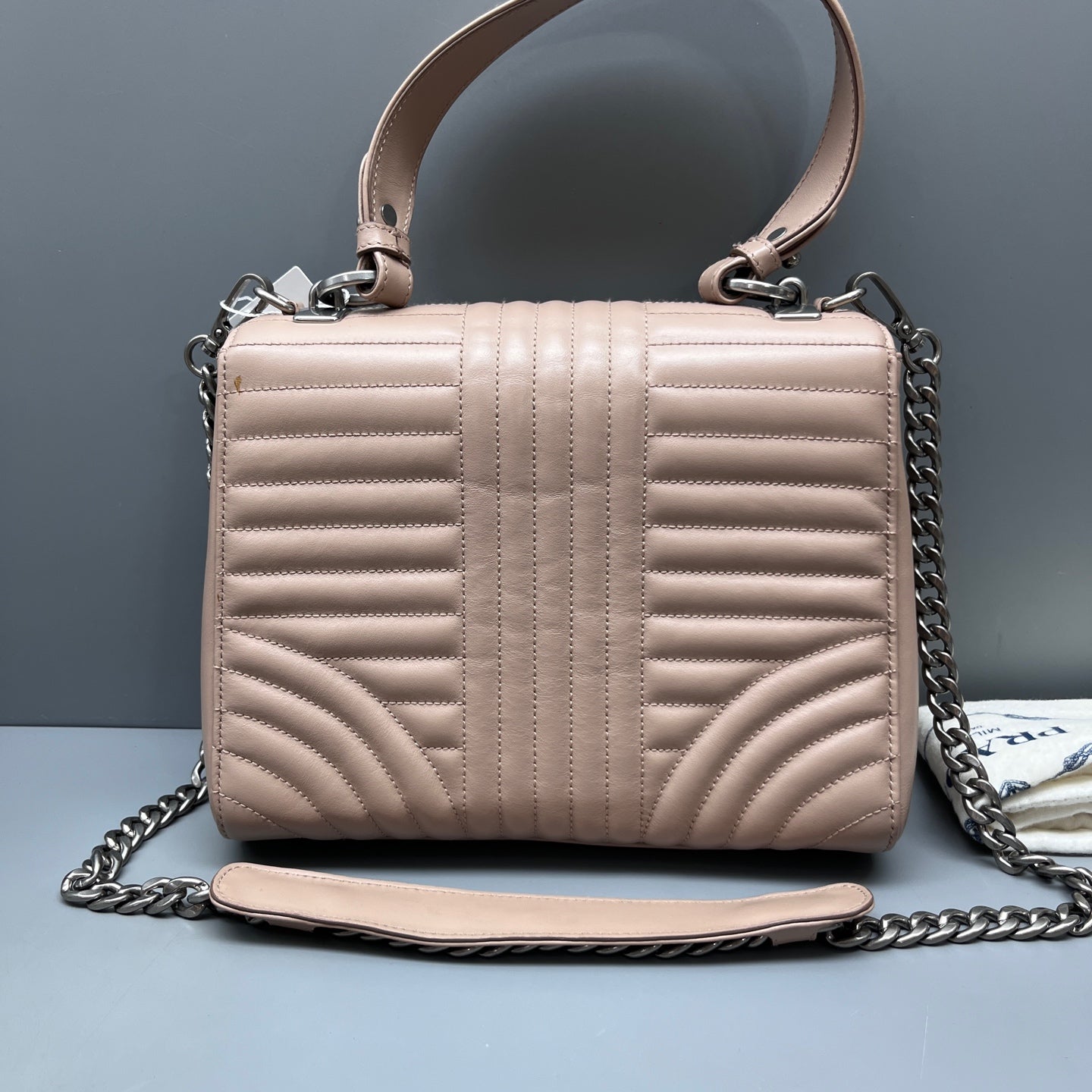 Prada - Diagramme - Leather - Beige - (small)